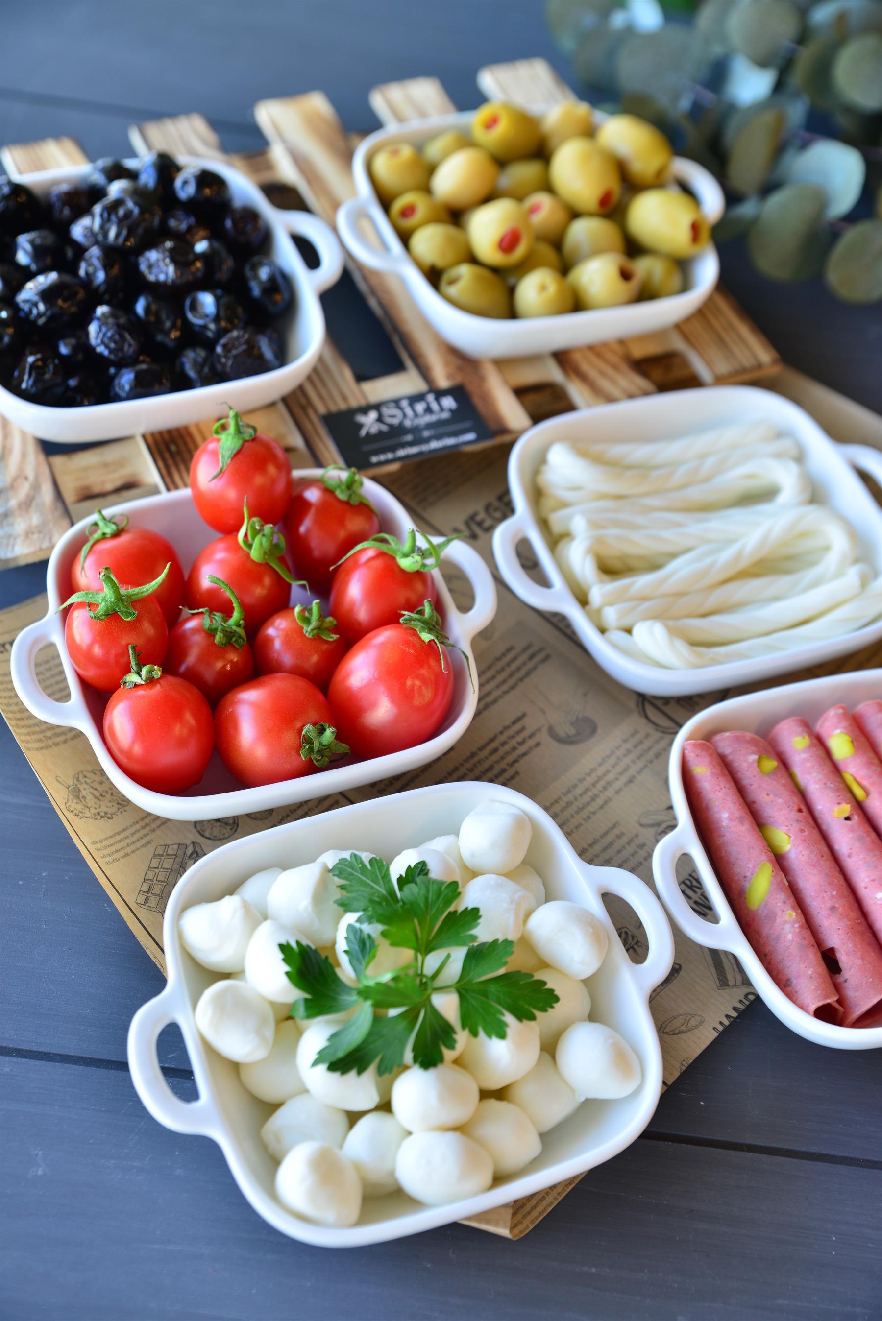 3 Lü Porselen Kare Meze Tabak / Küçük Boy