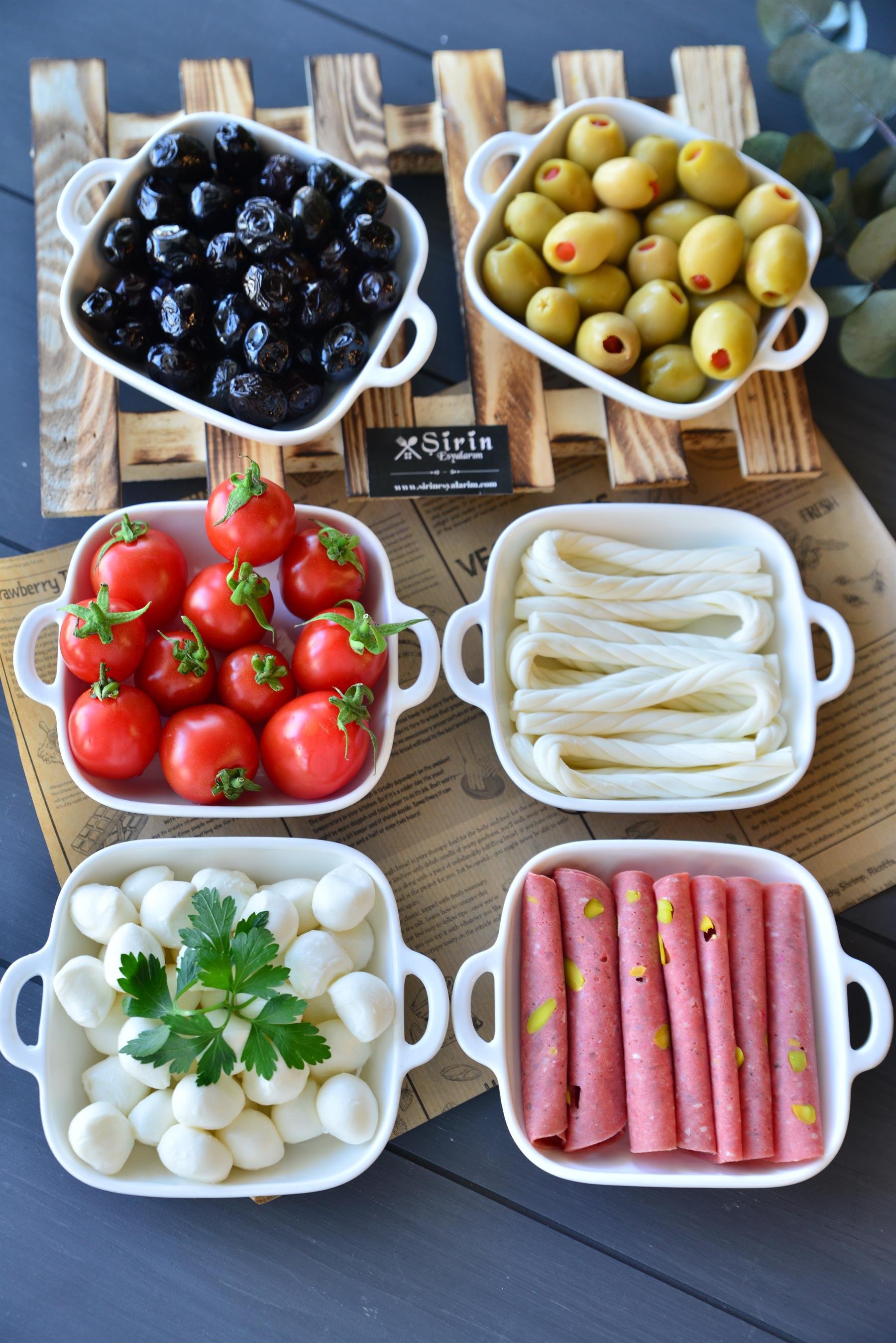 3 Lü Porselen Kare Meze Tabak / Küçük Boy