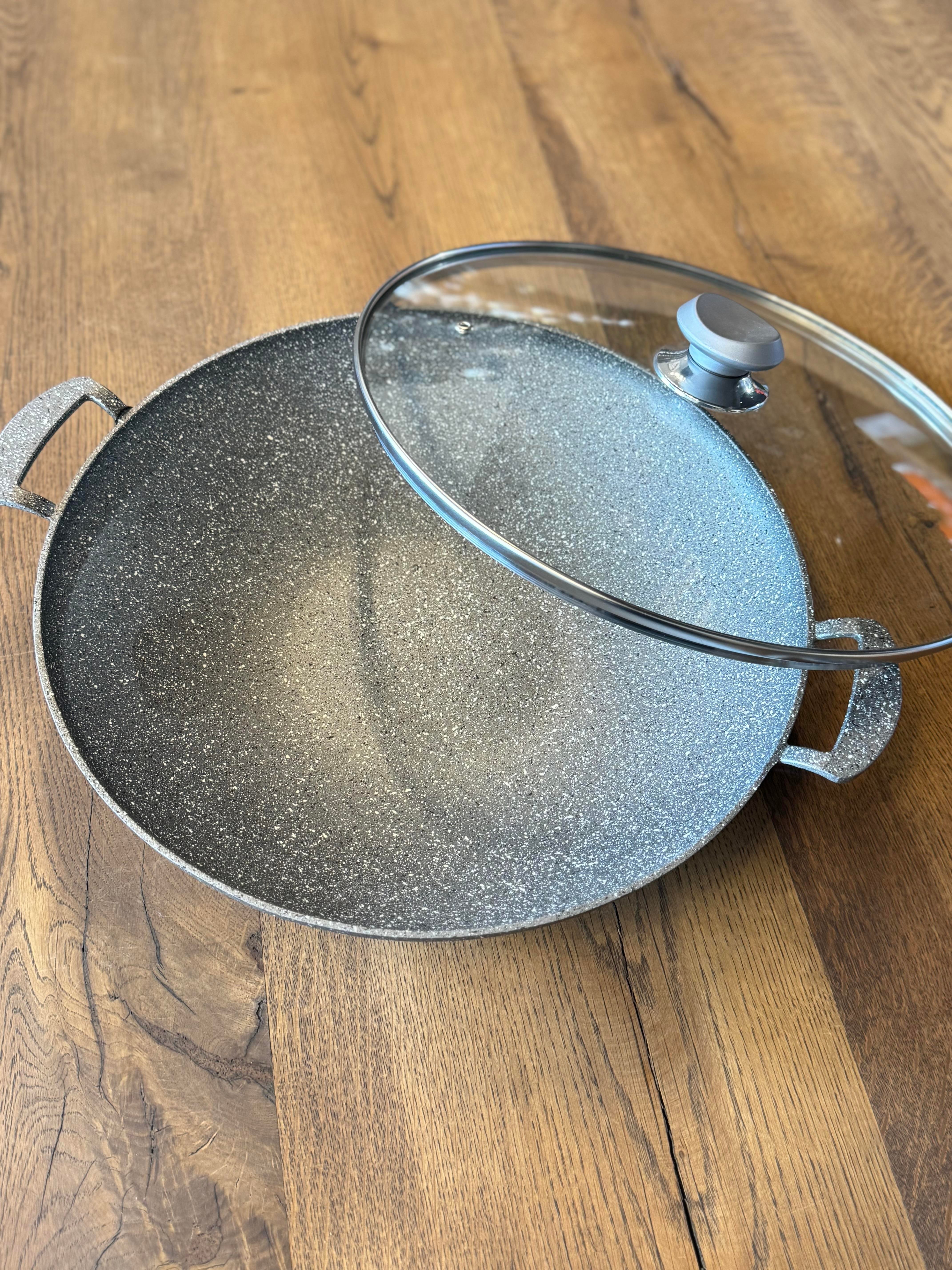 34 cm Döküm Granit Saç Tava / Gri