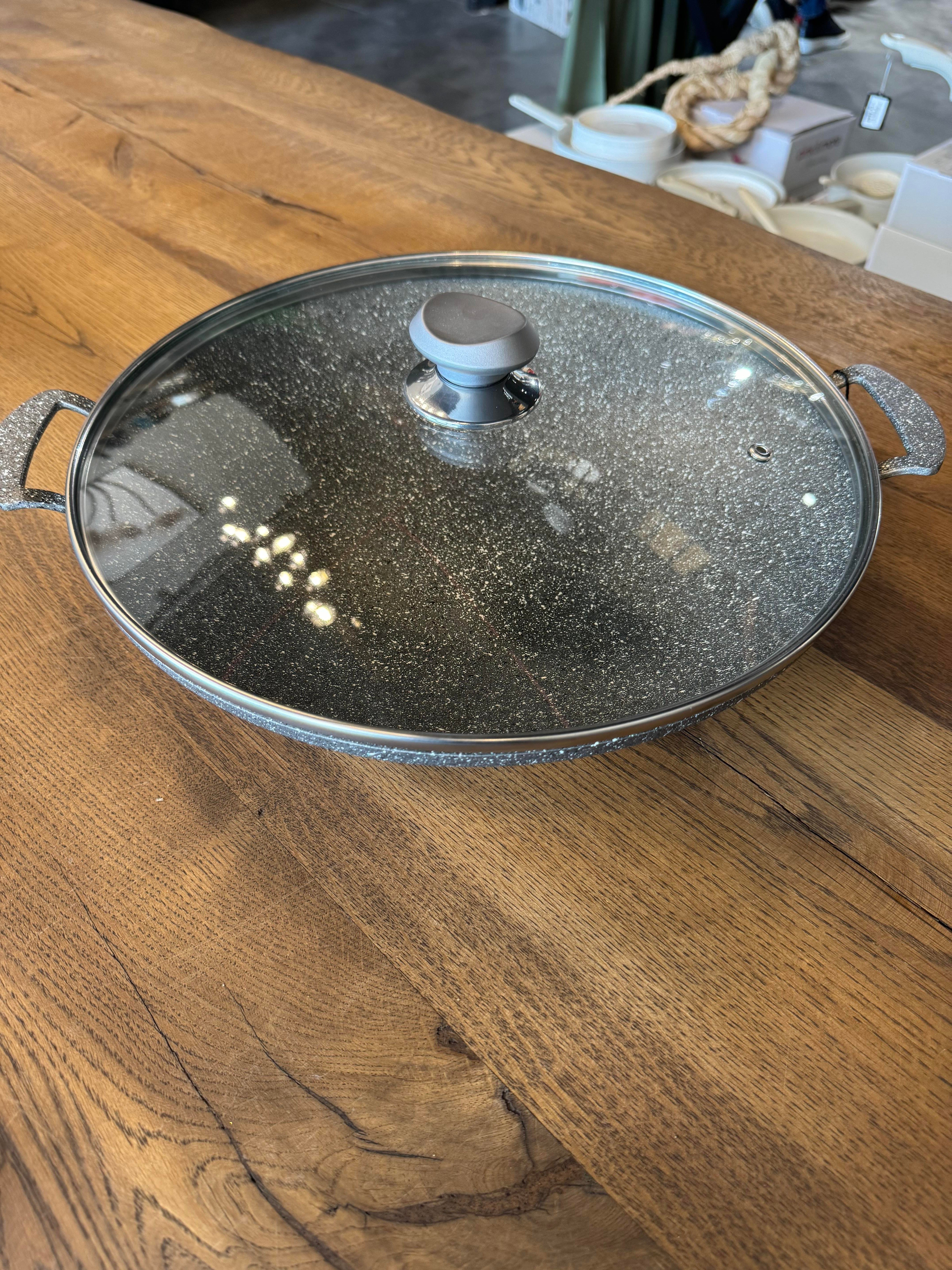 34 cm Döküm Granit Saç Tava / Gri