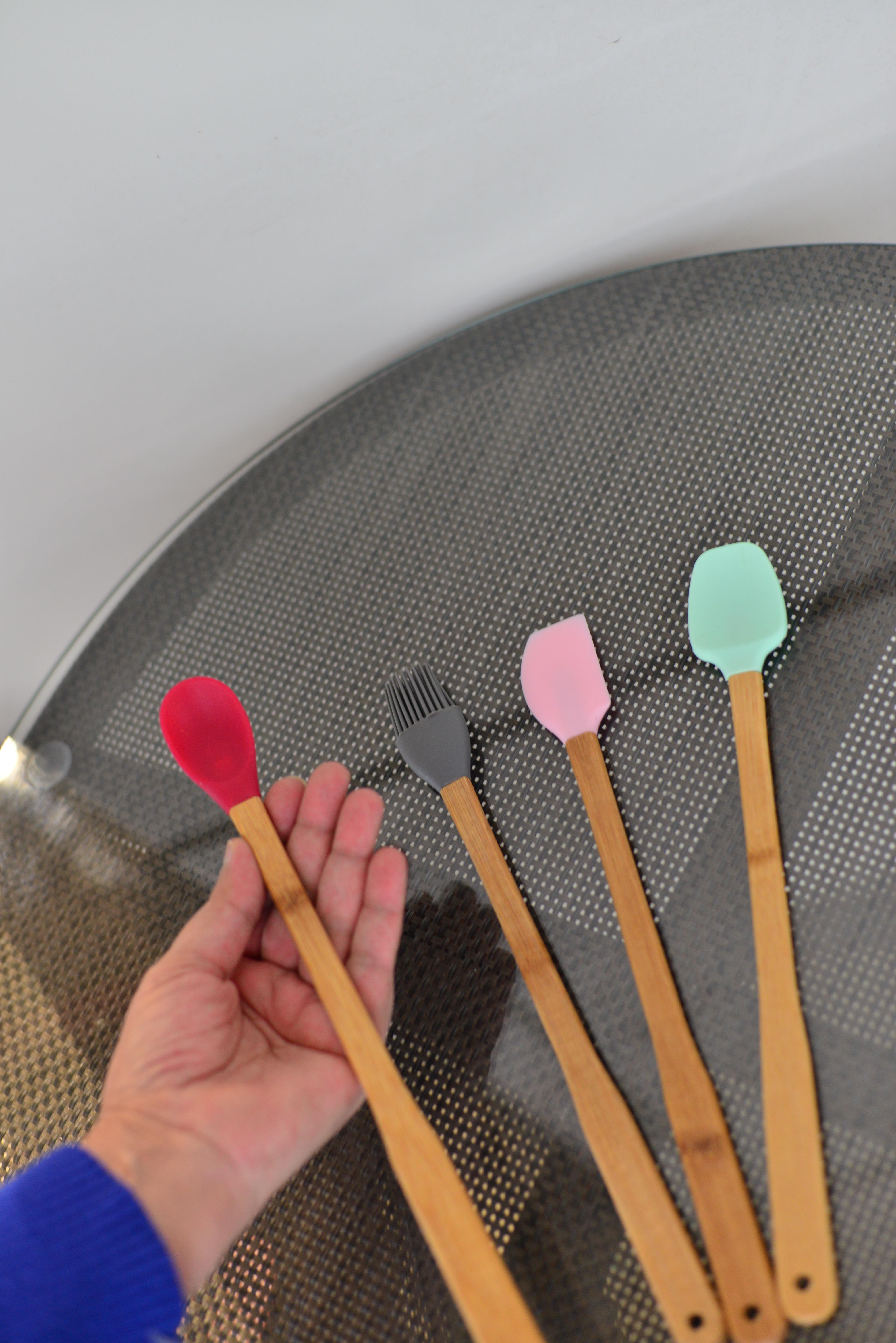 4 Lü Uzun Bambu Spatula Seti / Robert