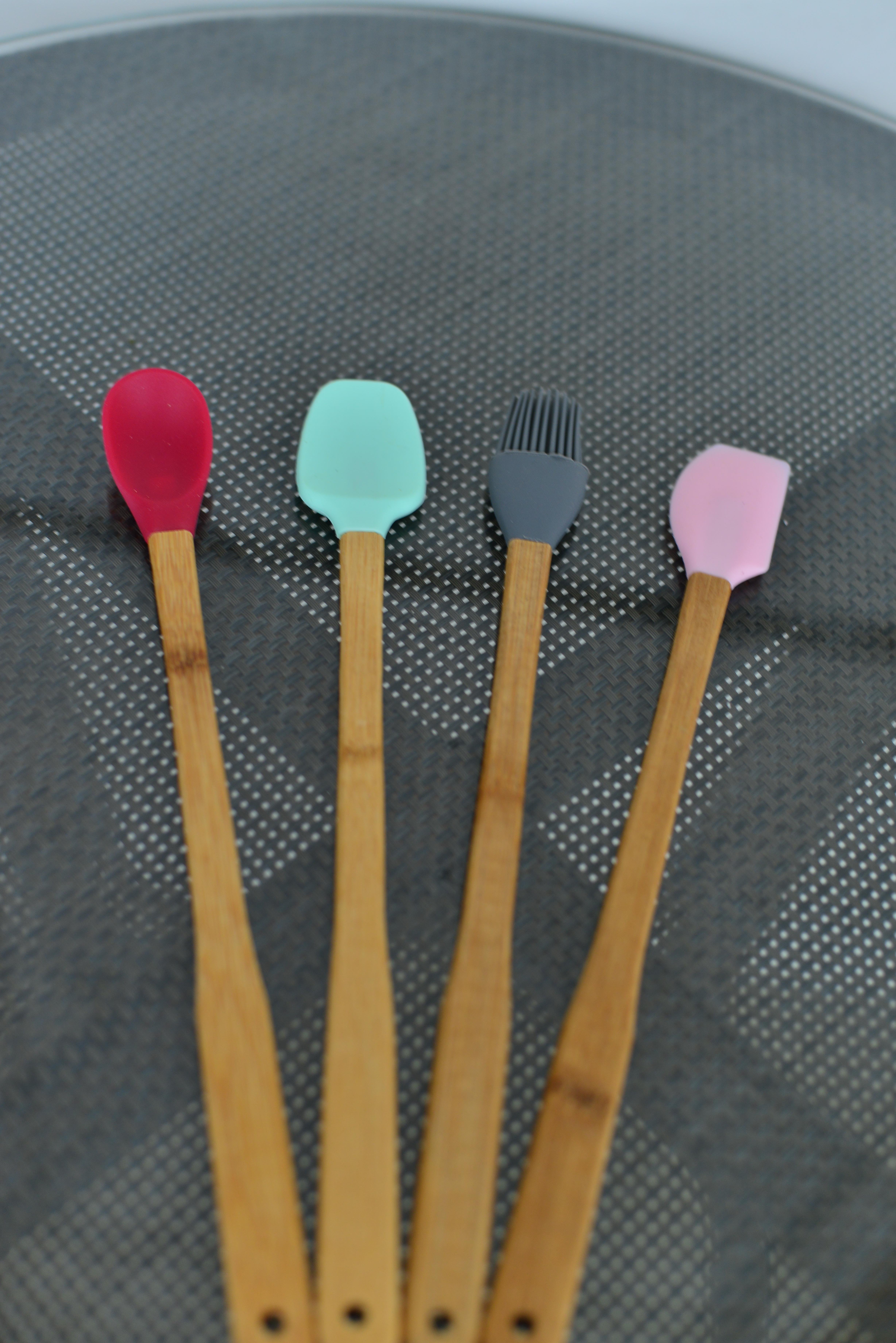 4 Lü Uzun Bambu Spatula Seti / Robert