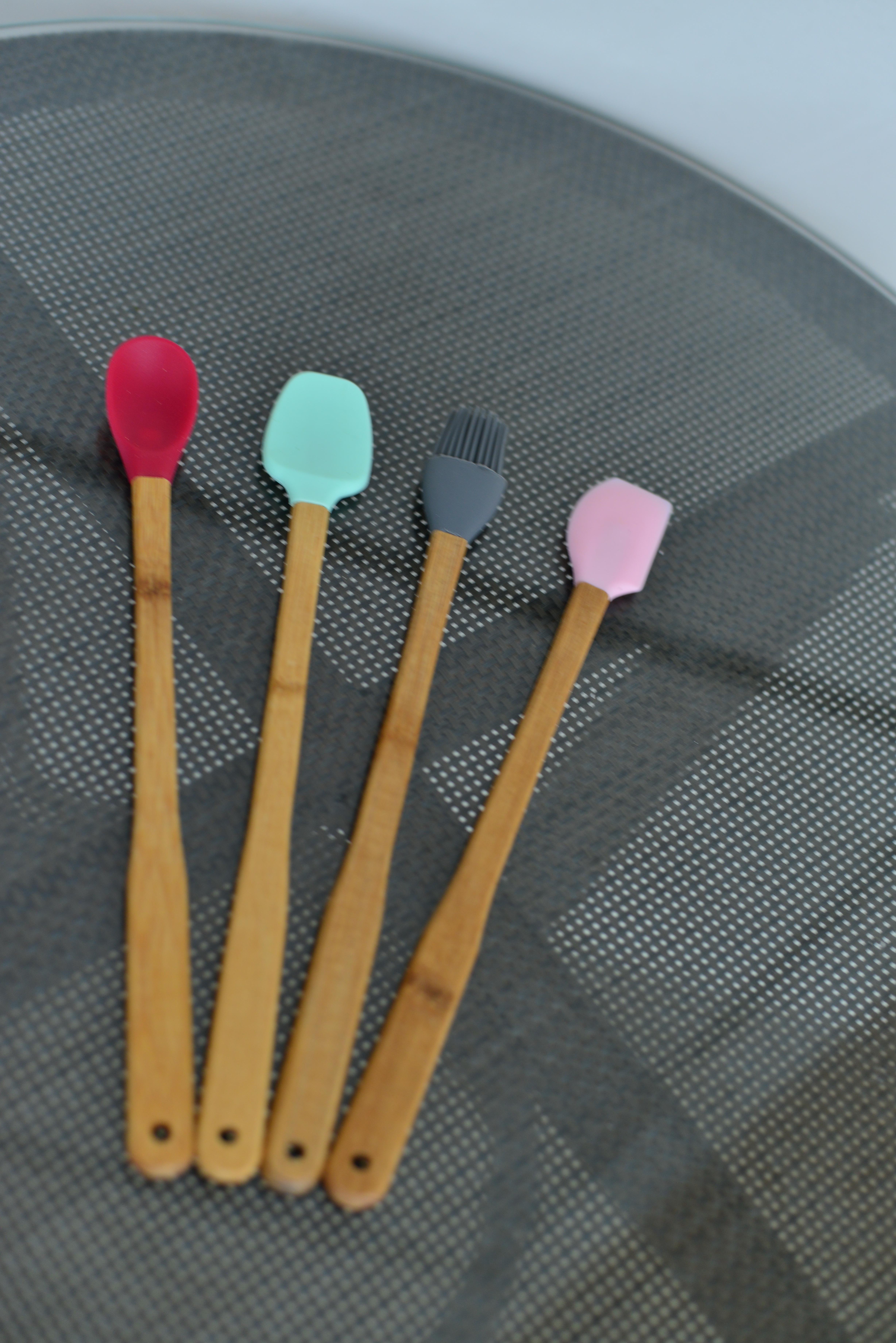 4 Lü Uzun Bambu Spatula Seti / Robert