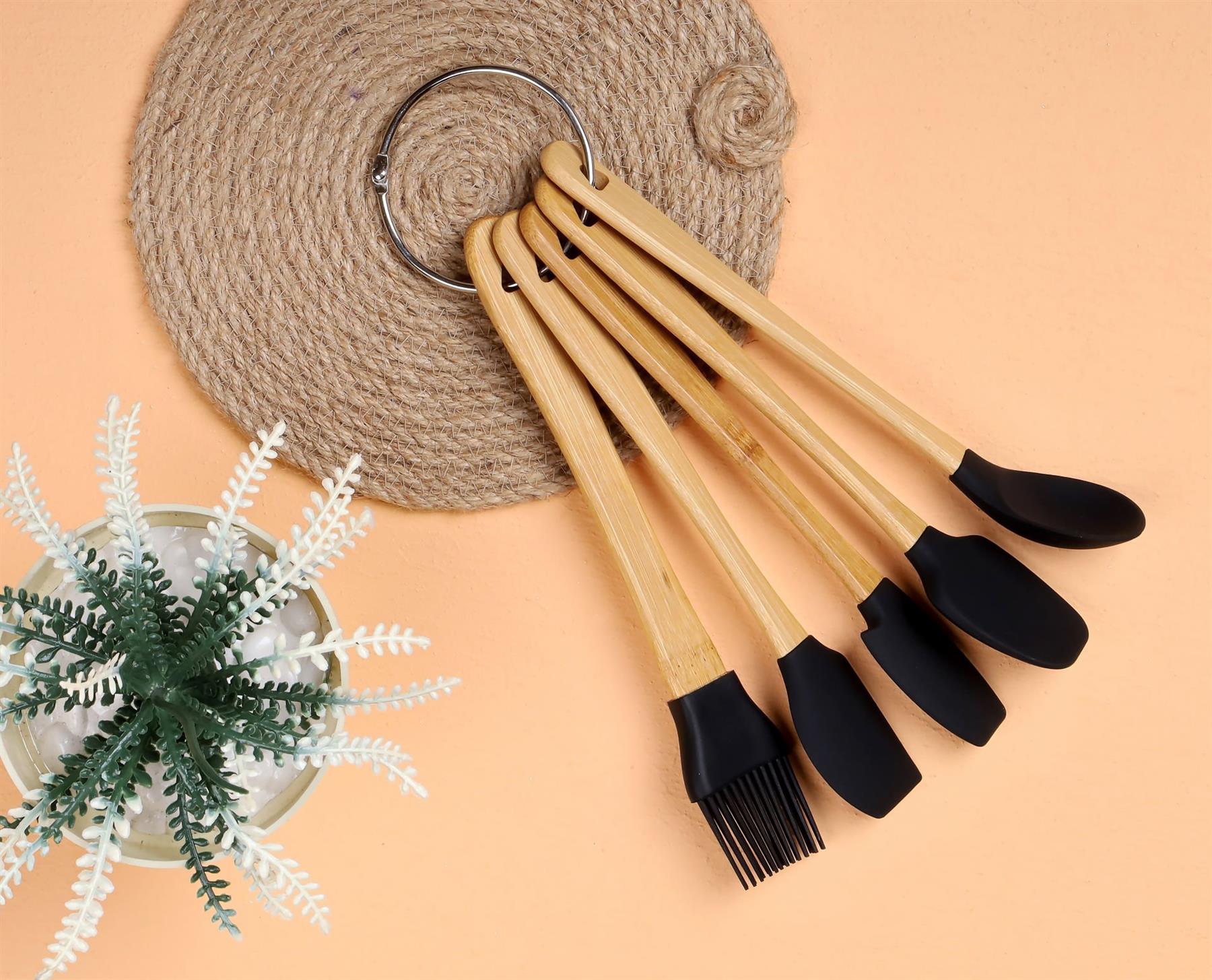 5 Li Mini Silikon Mutfak Seti / Siyah