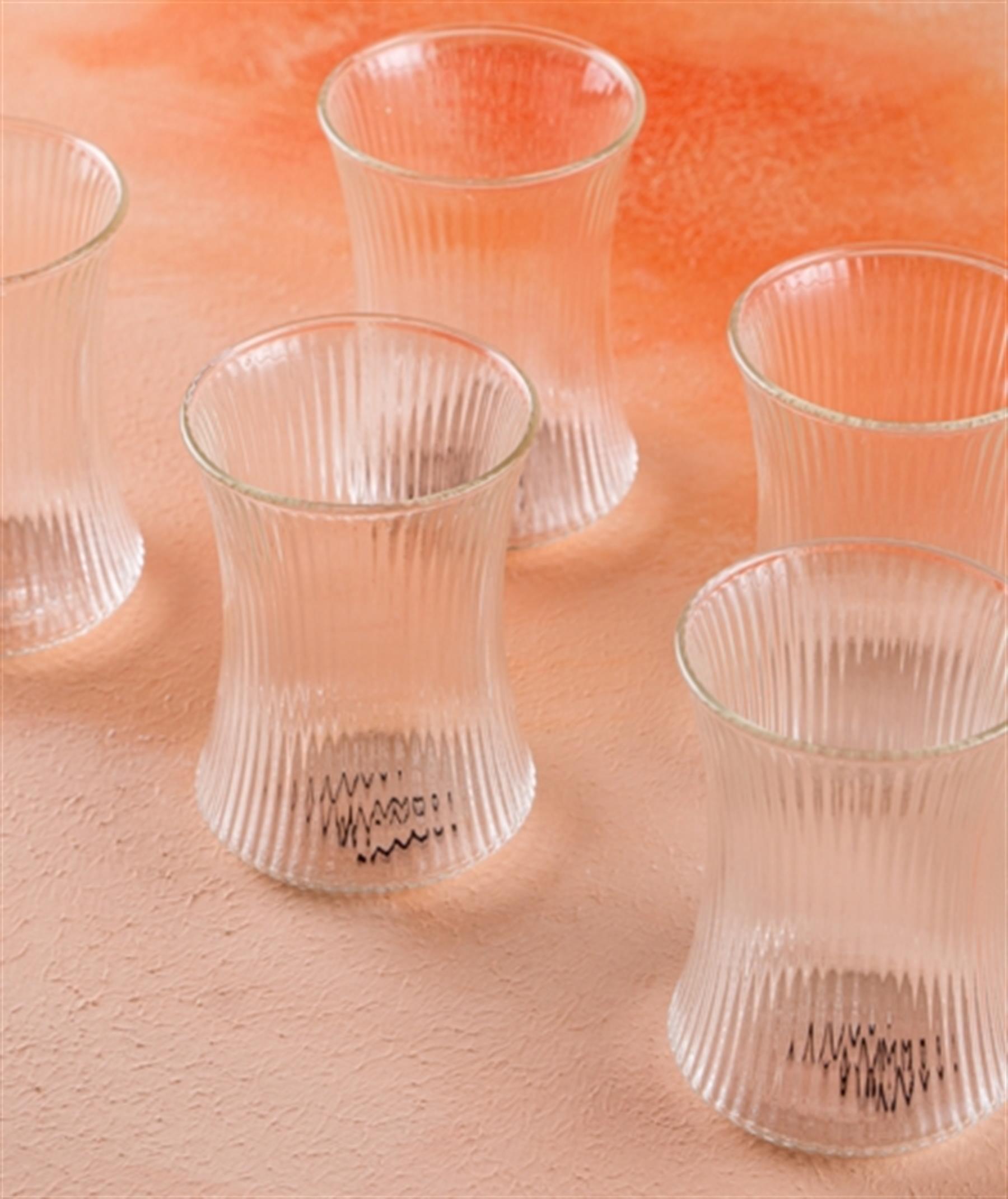 6 Lı Borosilikat Cam Su Bardağı