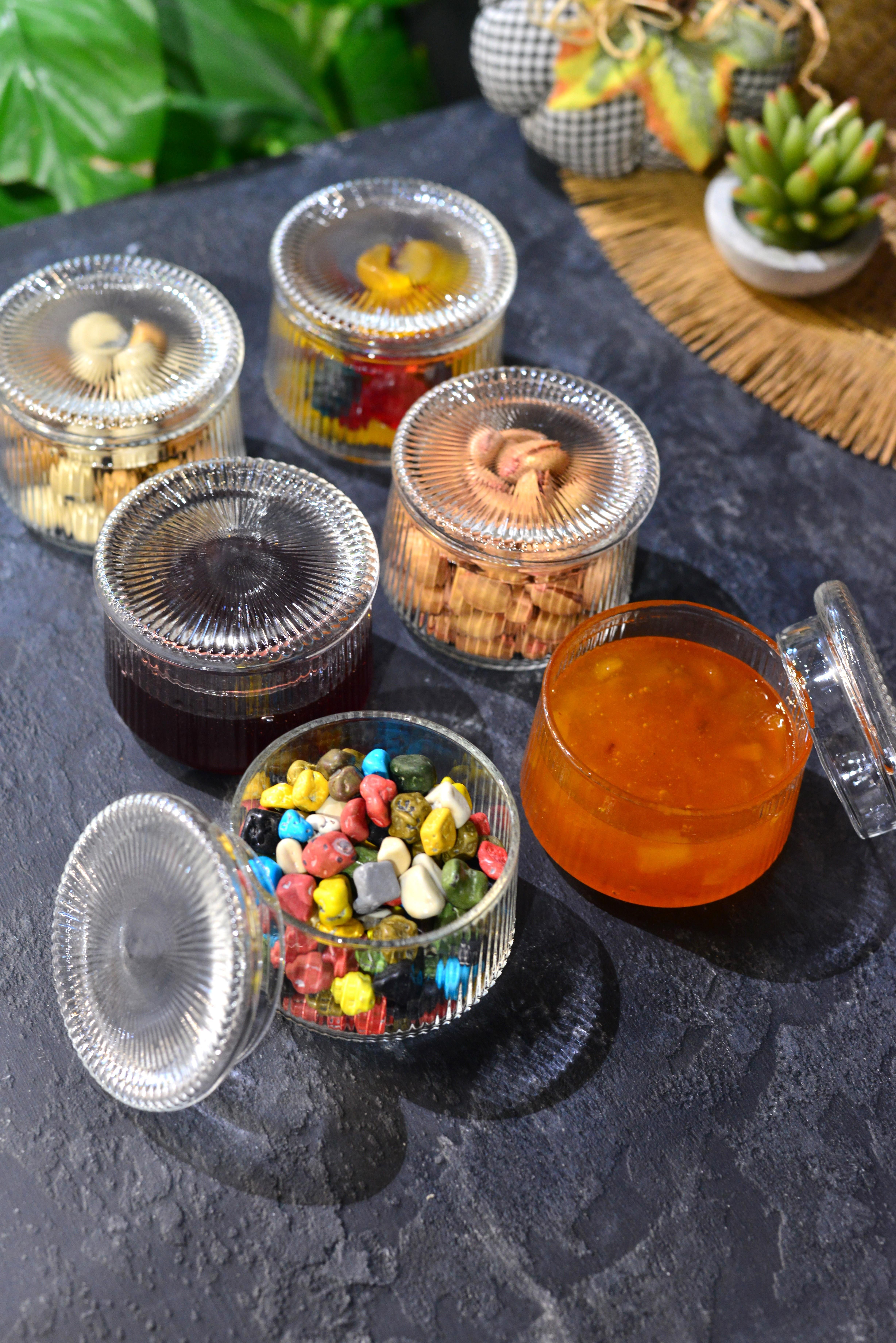 6 Lı Cam Kapaklı Kase