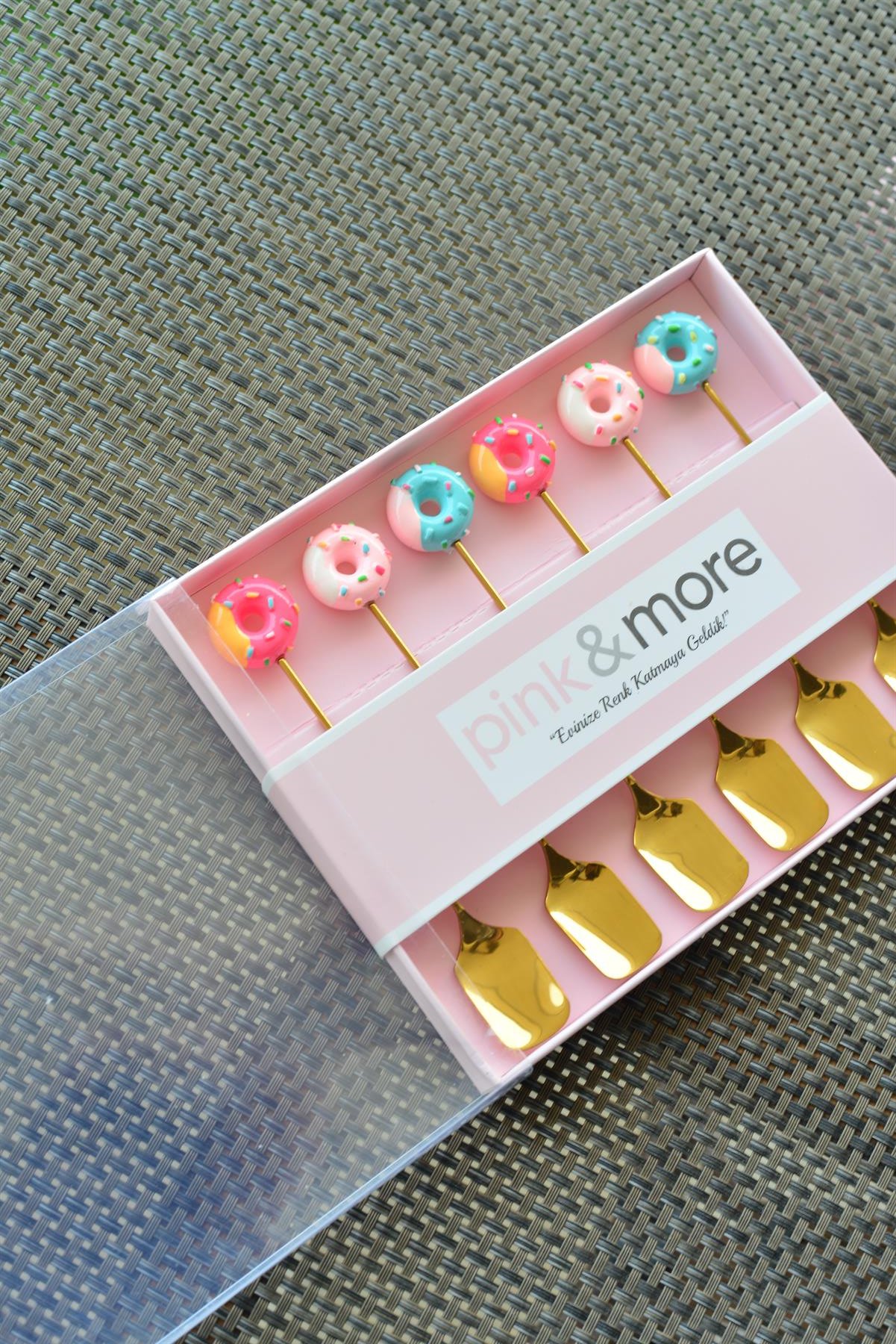 6 Lı Gold Metal Çay / Nescafe Kaşığı / Şeker Donut