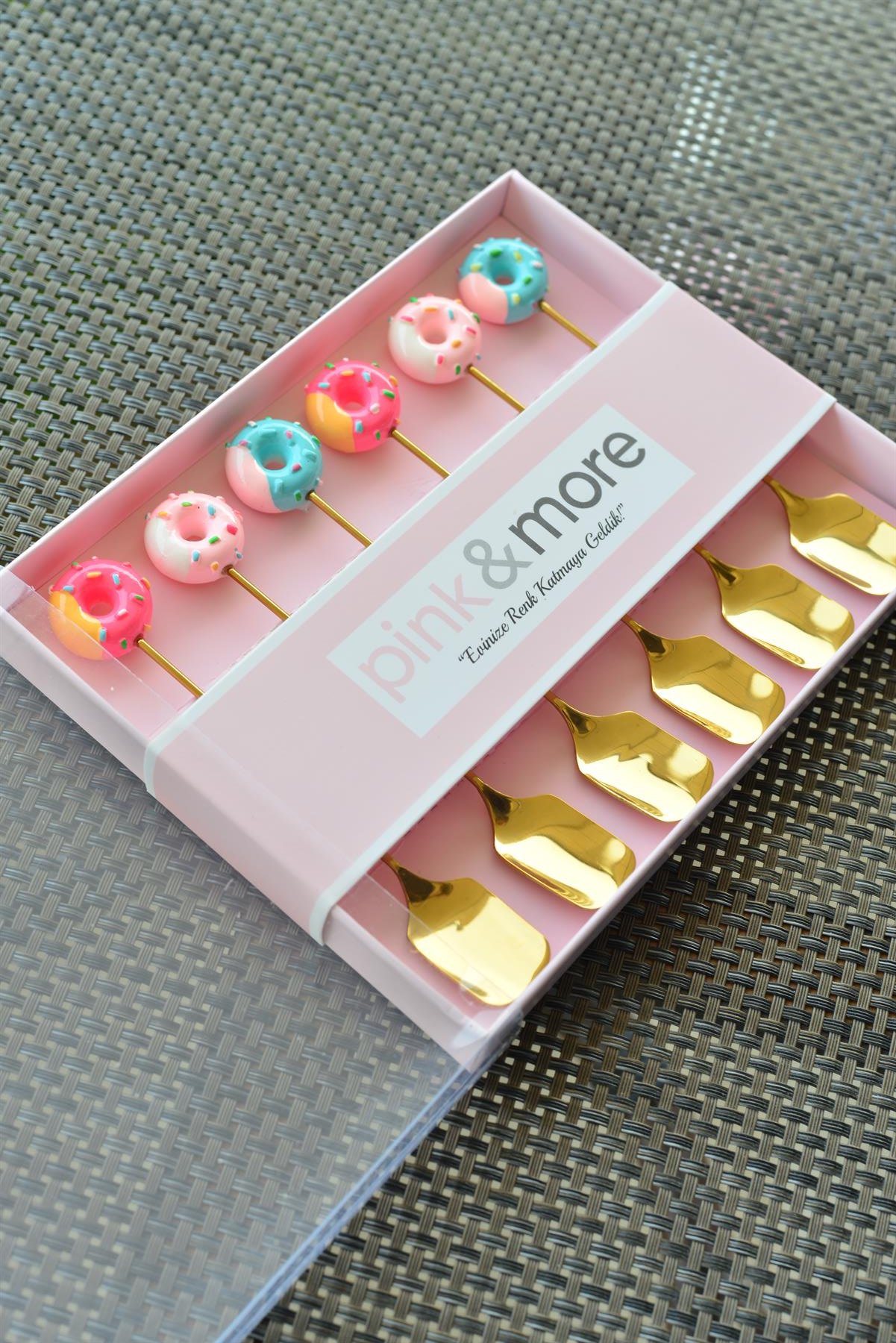 6 Lı Gold Metal Çay / Nescafe Kaşığı / Şeker Donut