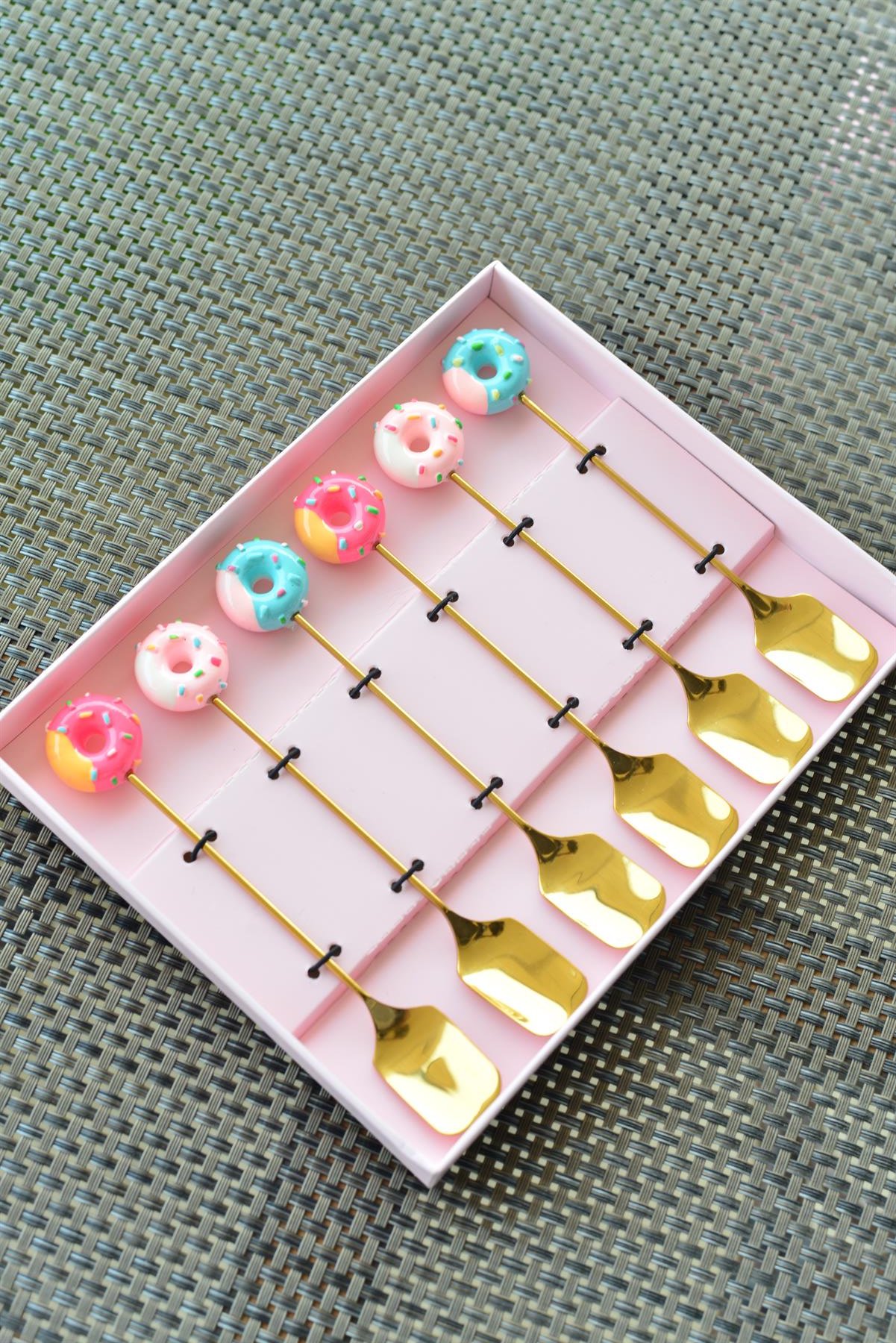 6 Lı Gold Metal Çay / Nescafe Kaşığı / Şeker Donut