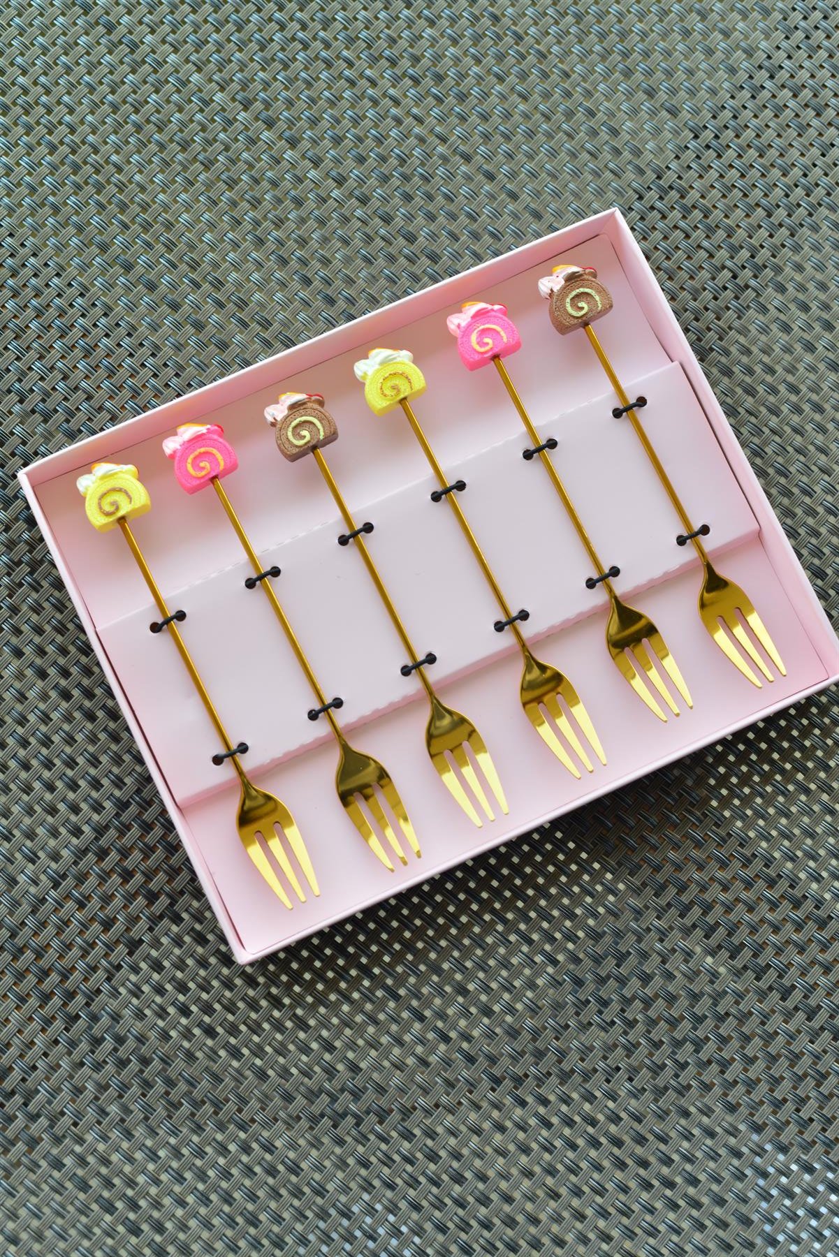 6 Lı Gold Metal Meyve Çatalı / Cake