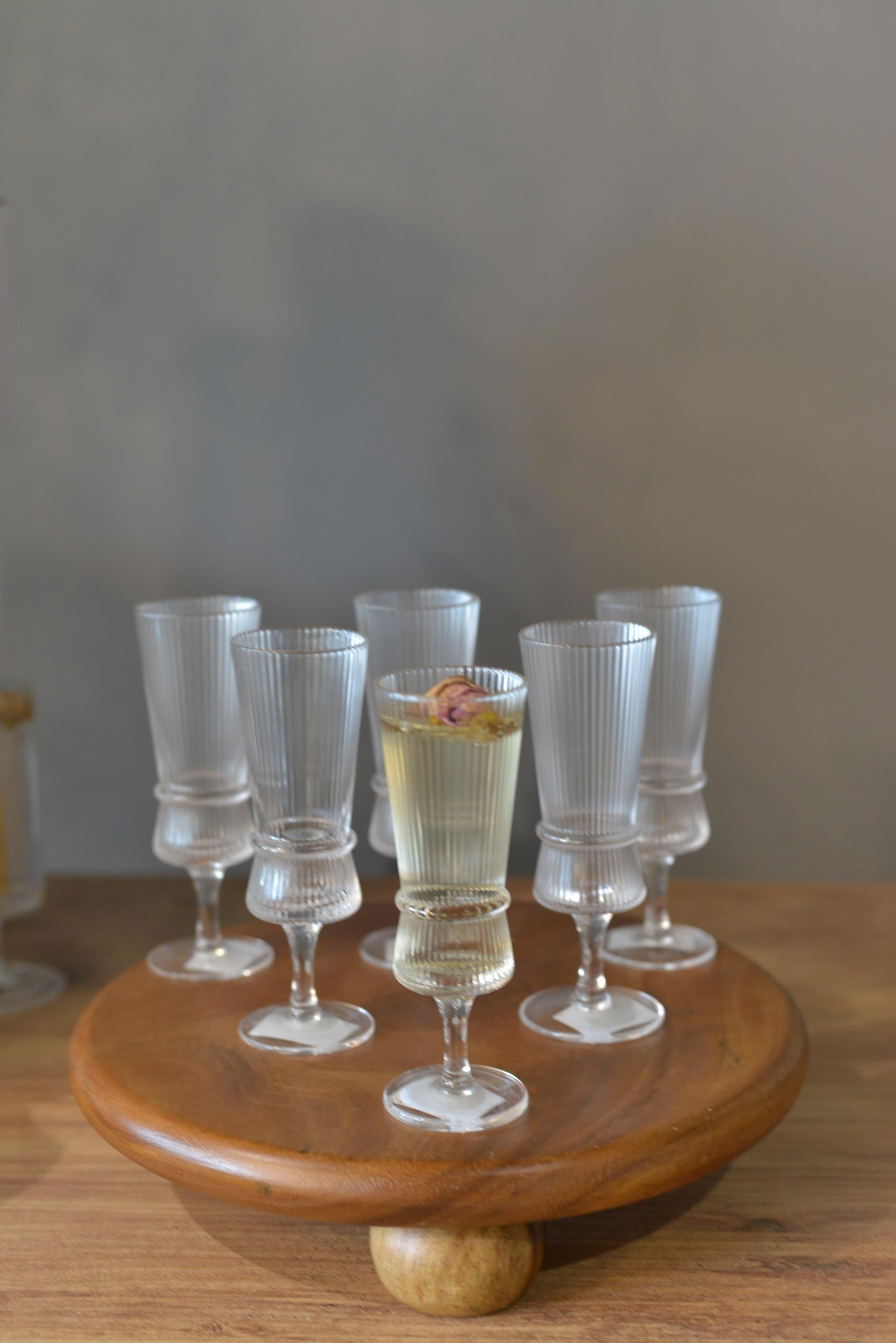 6 lı Kahve Yanı Ayaklı Cam  Bardak 100 ML