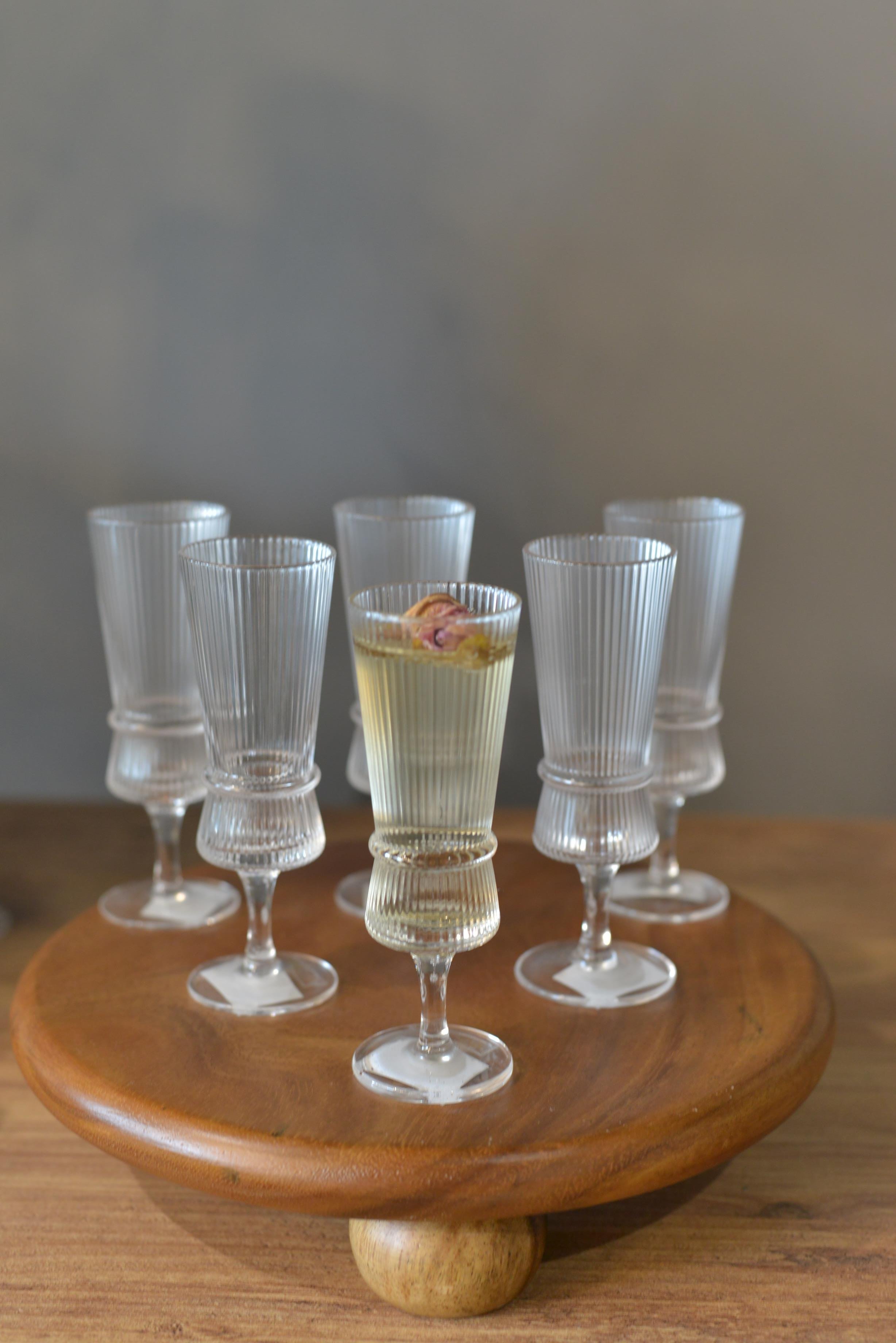 6 lı Kahve Yanı Ayaklı Cam  Bardak 100 ML