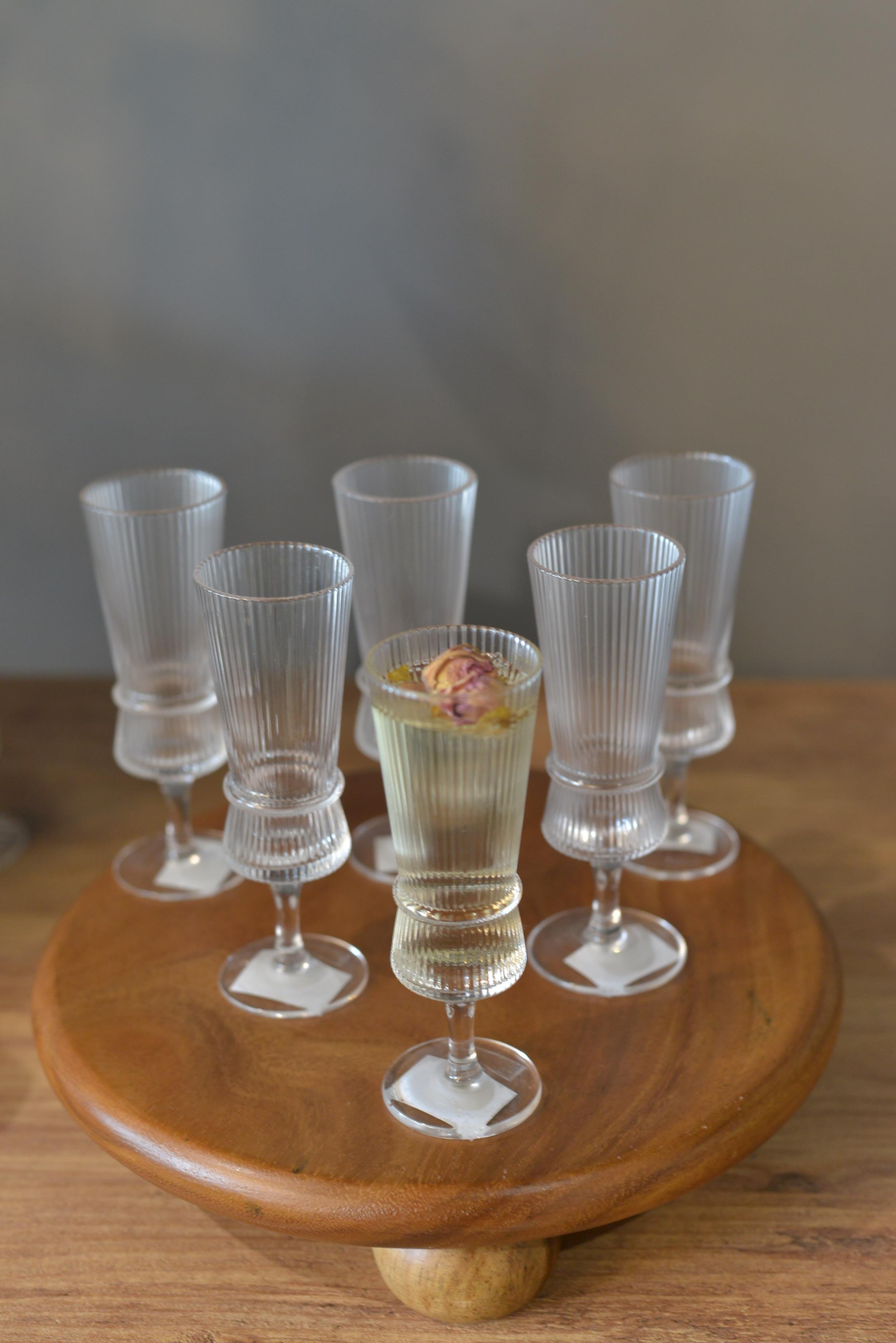 6 lı Kahve Yanı Ayaklı Cam  Bardak 100 ML