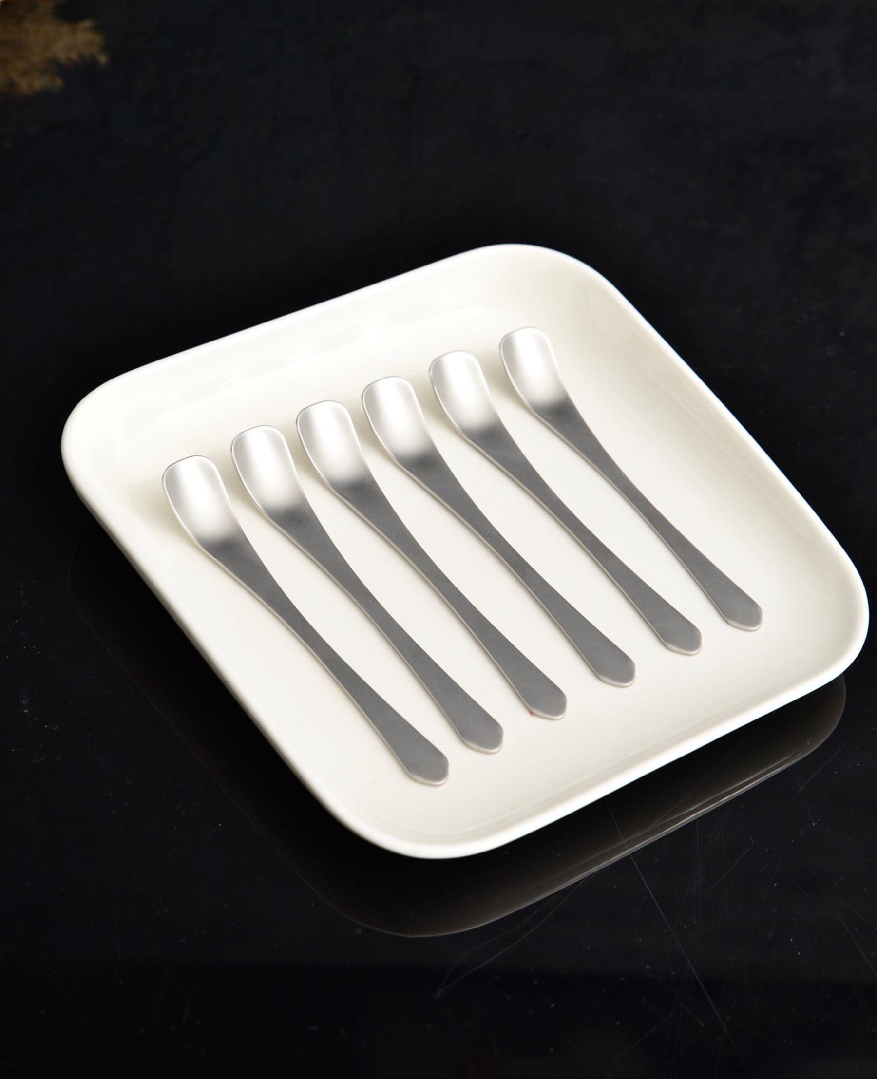 6 Lı Lilium Mat Çelik Çay / Nescafe Kaşığı