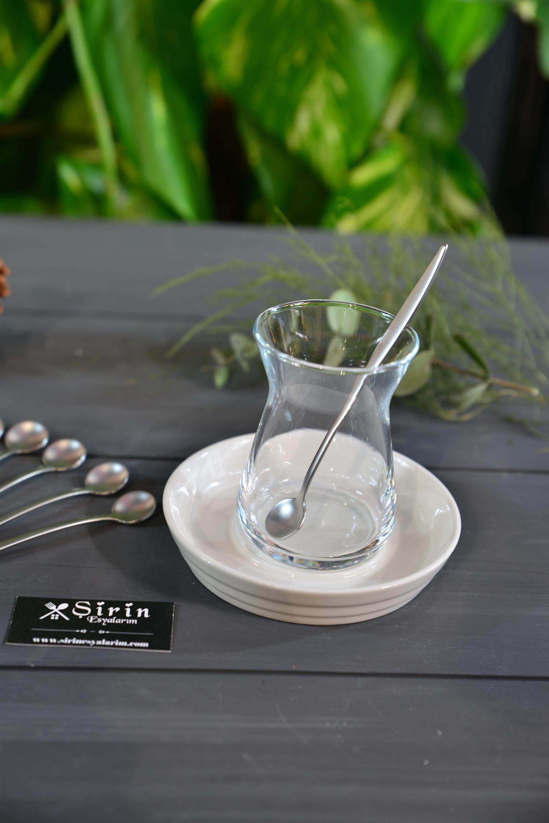 6 Lı Orkide Mat Çelik Çay / Nescafe Kaşığı