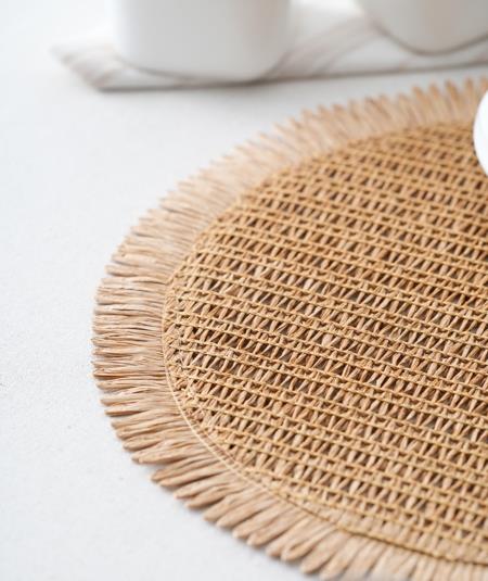 6 lı Püsküllü Amerikan Servis Supla - Kahverengi