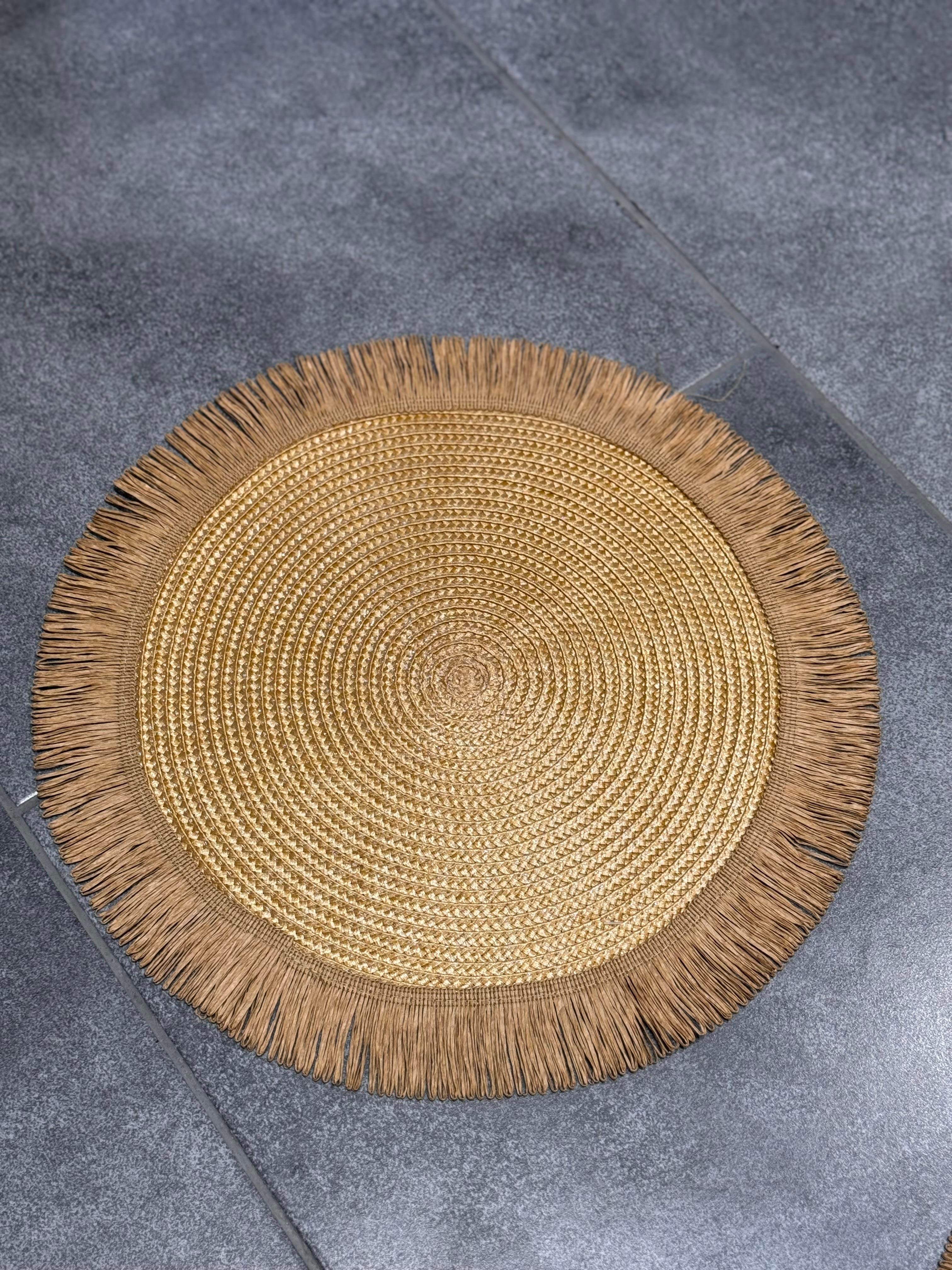 6 lı Püsküllü Amerikan Servis Supla - Kahverengi