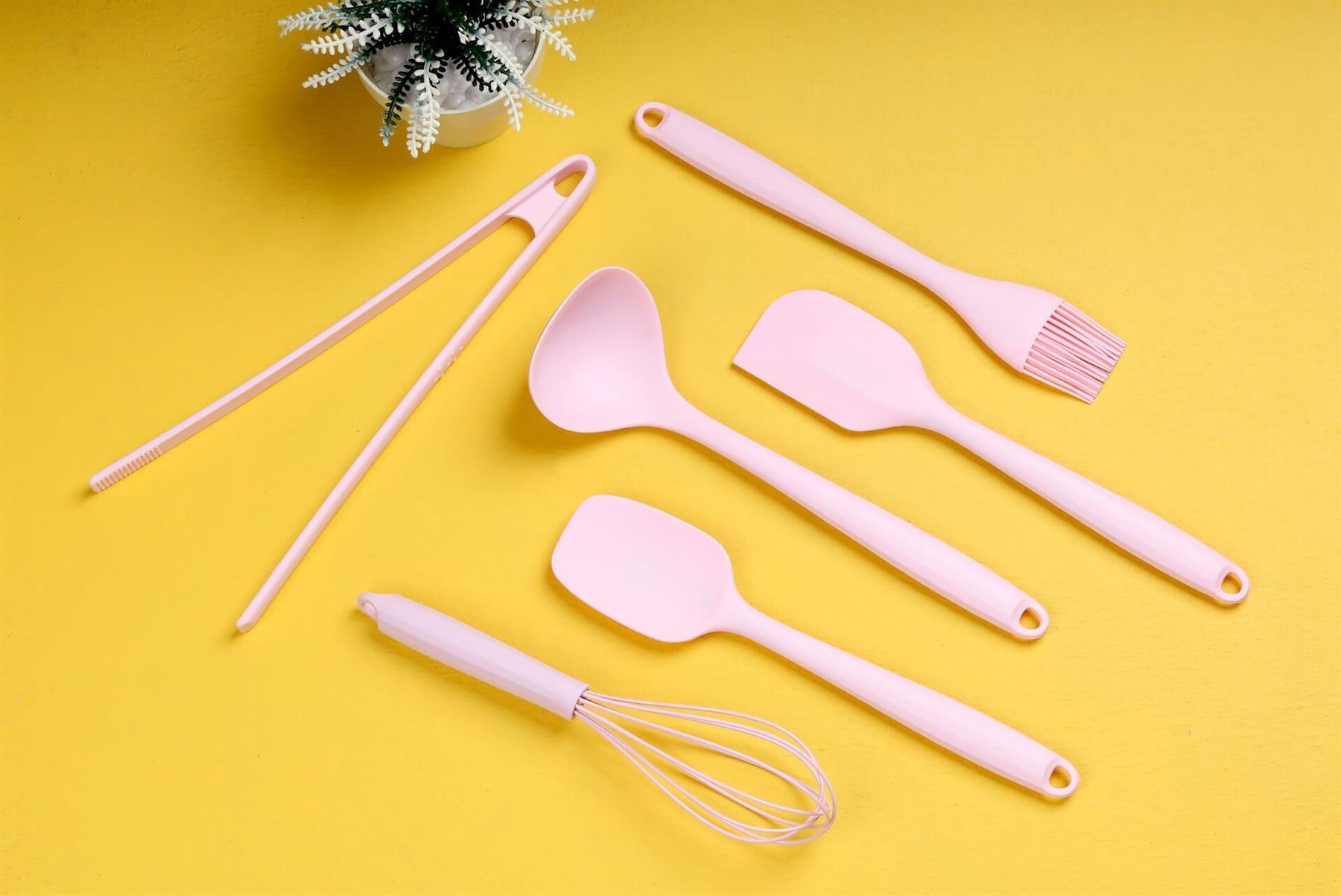 6 Lı Silikon Mutfak Seti / Pembe