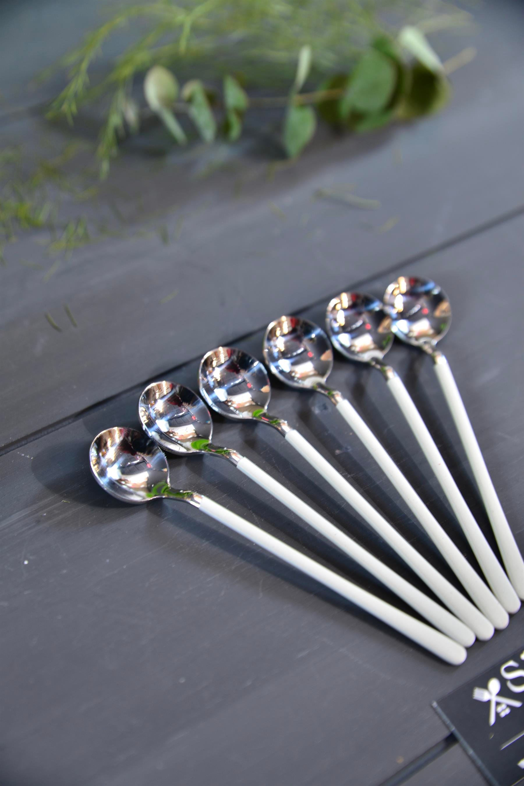 6 Lı Starliçe Beyaz Inox Çay / Nescafe Kaşığı