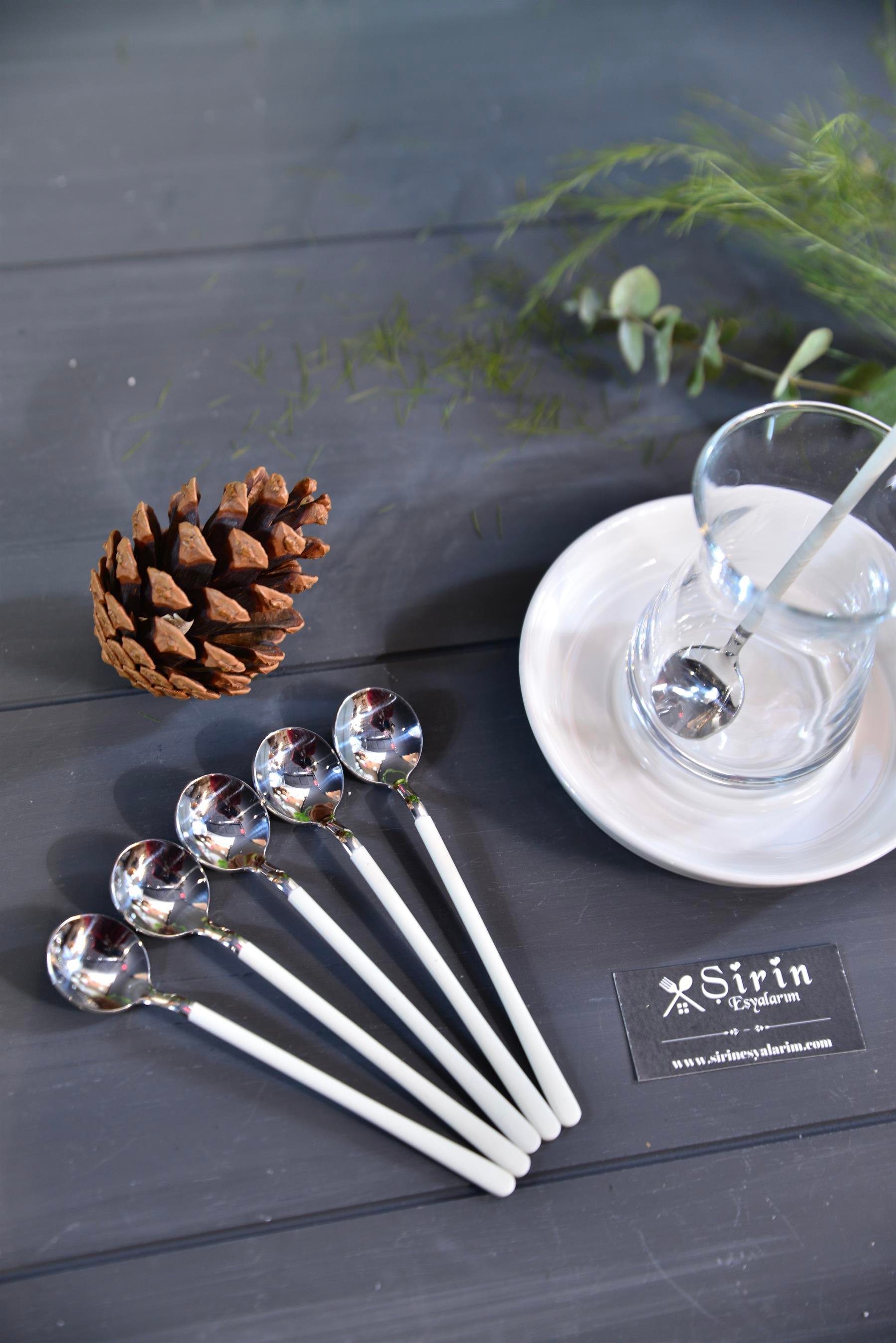 6 Lı Starliçe Beyaz Inox Çay / Nescafe Kaşığı