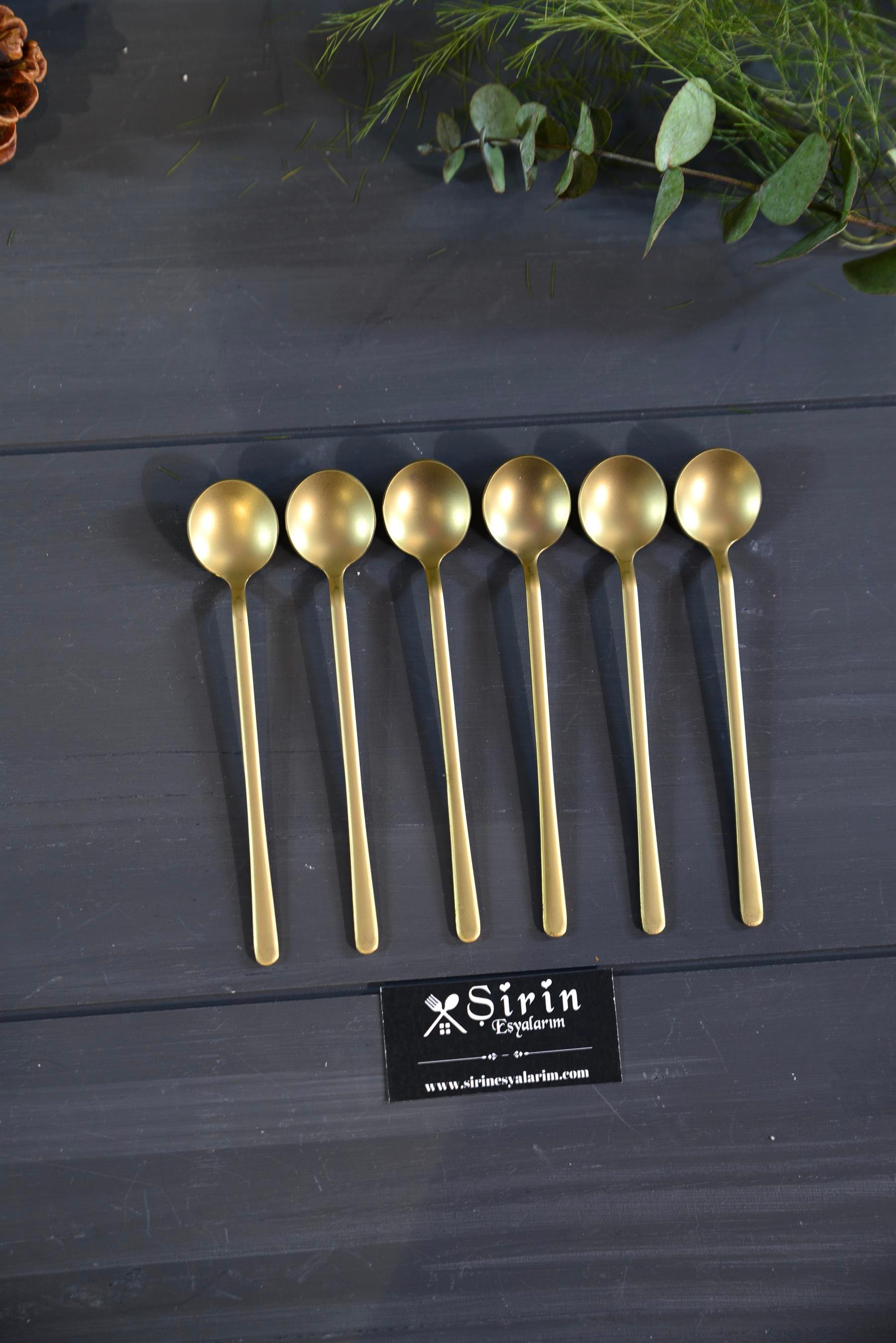6 Lı Starliçe Mat Gold Çay / Nescafe Kaşığı