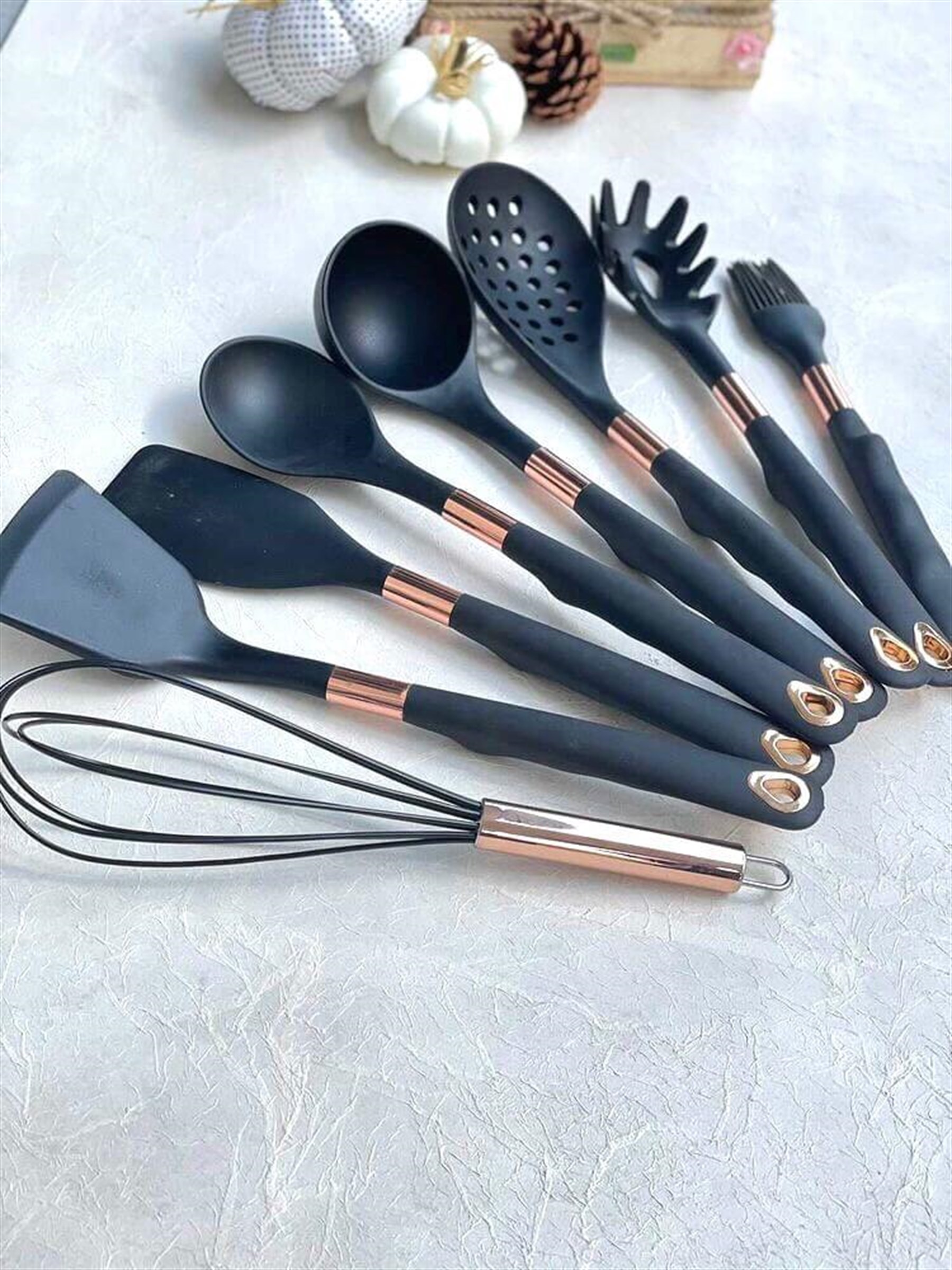 8 Parça Siyah Silikon Servis Seti