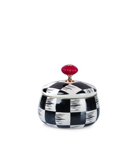 Acar Damalı Emaye Kapaklı Şekerlik