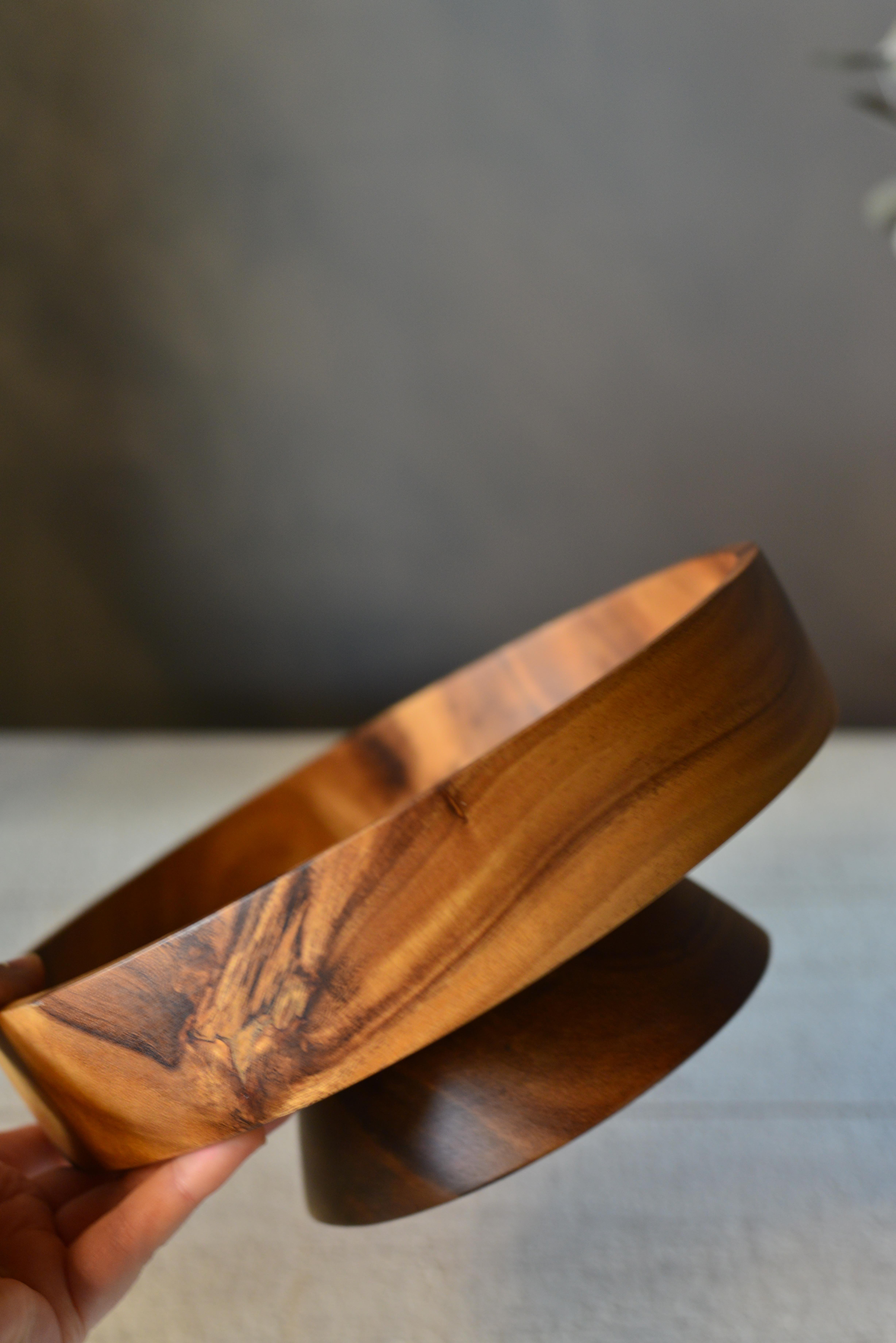 Akasya Ayaklı Yuvarlak Derin Kase Sunumluk - 1 Adet