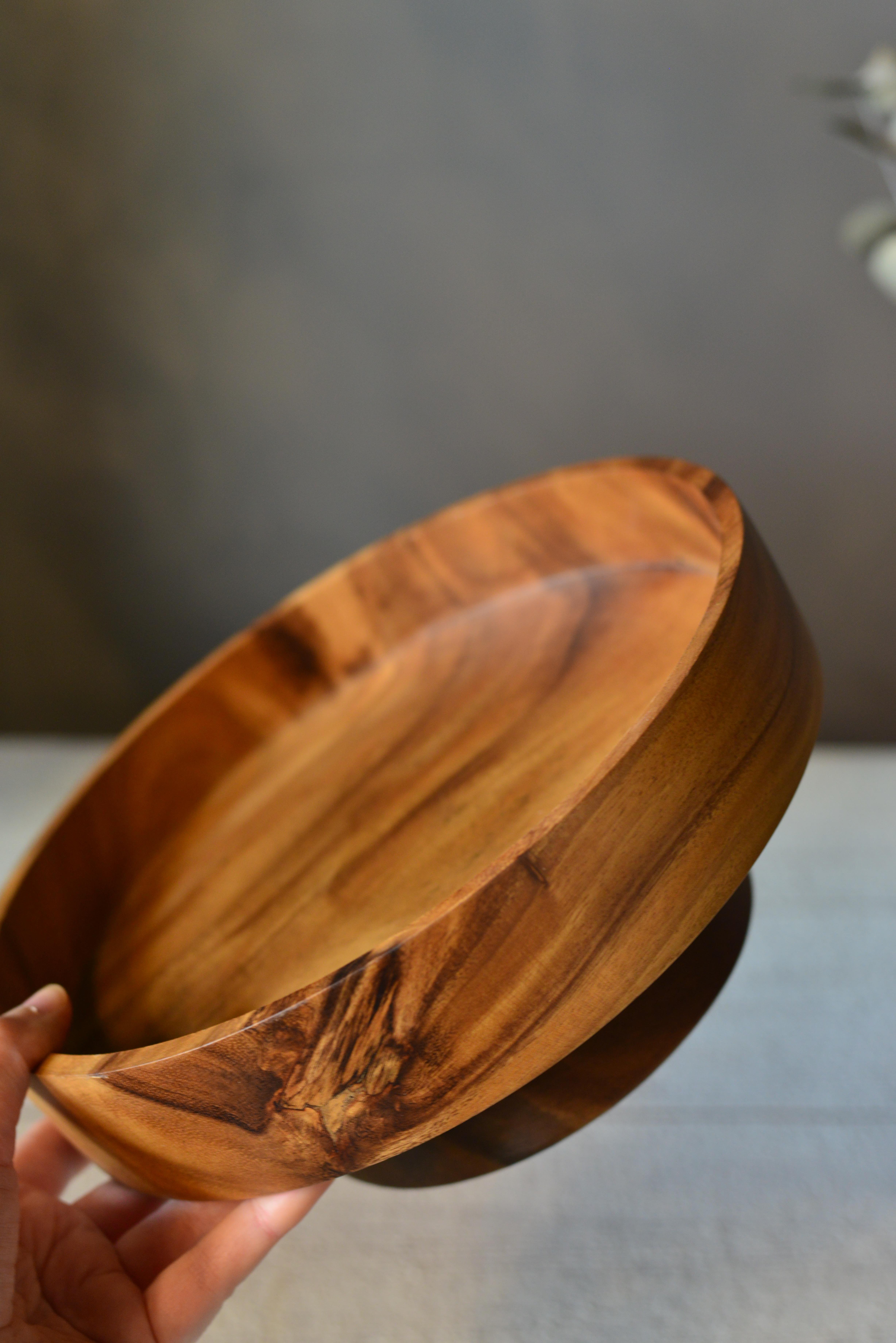 Akasya Ayaklı Yuvarlak Derin Kase Sunumluk - 1 Adet