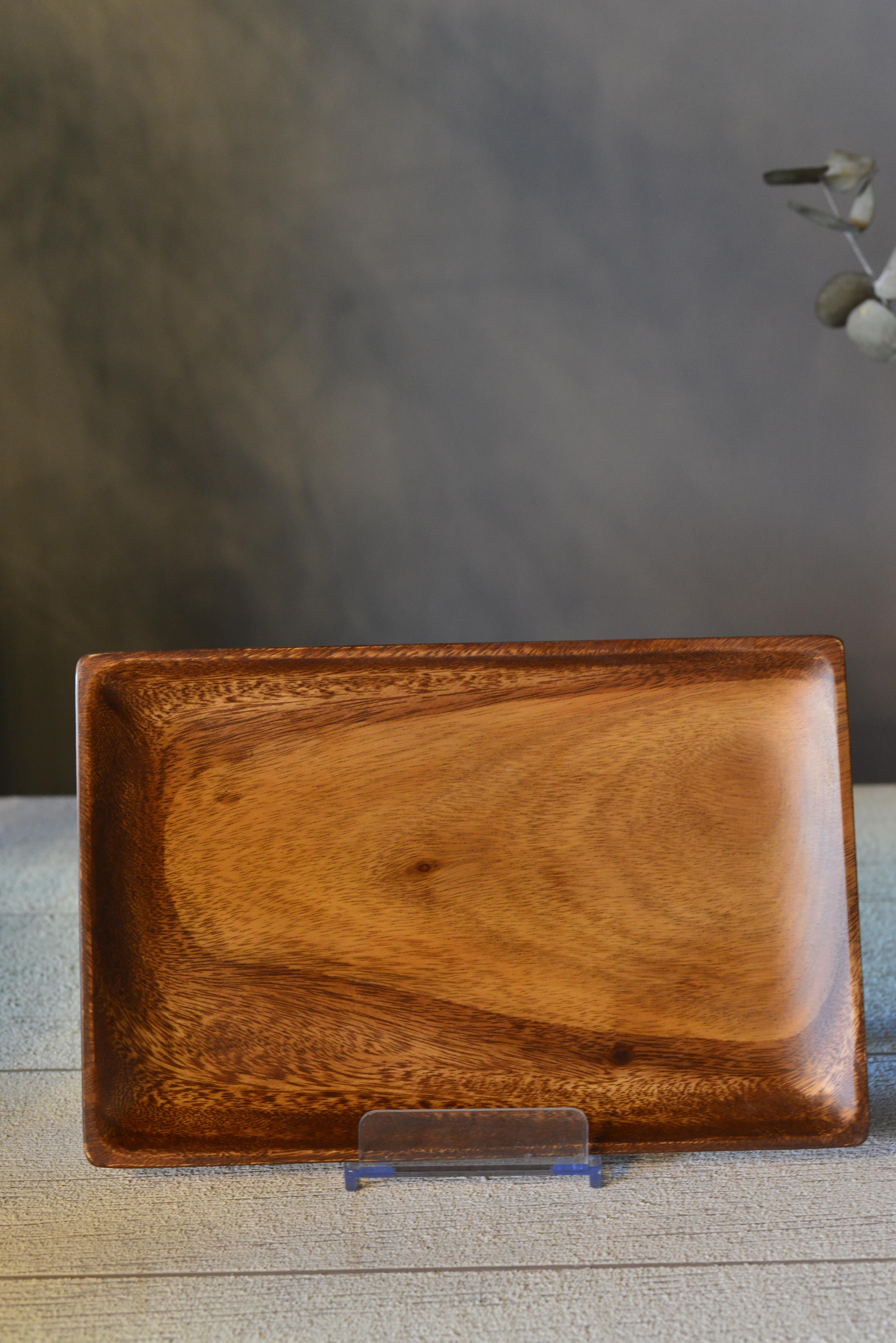 Akasya Büyük Boy Dikdörtgen Kayık Sunumluk Servis - 1 Adet