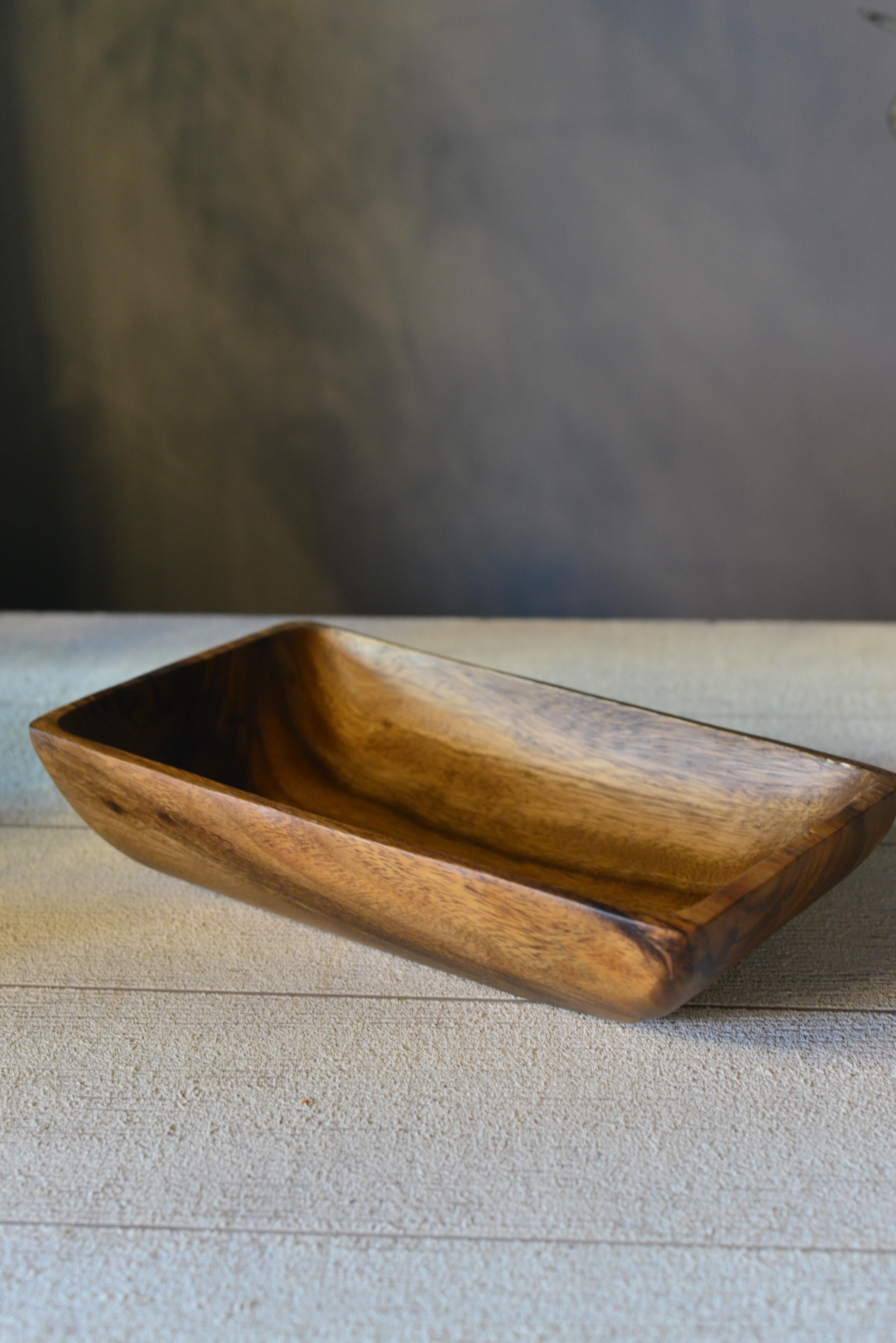 Akasya Büyük Boy Dikdörtgen Kayık Tabak - 1 Adet