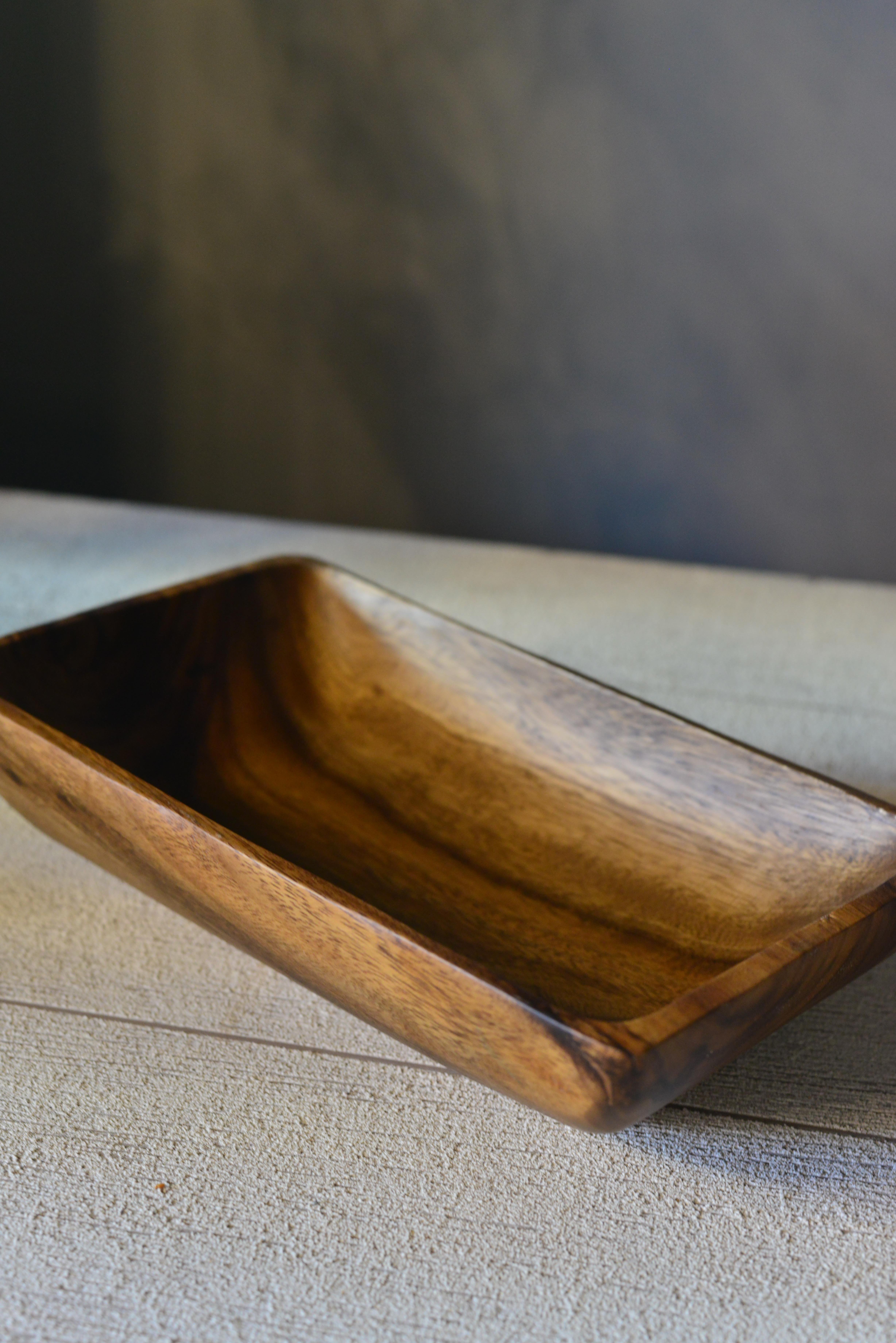 Akasya Büyük Boy Dikdörtgen Kayık Tabak - 1 Adet