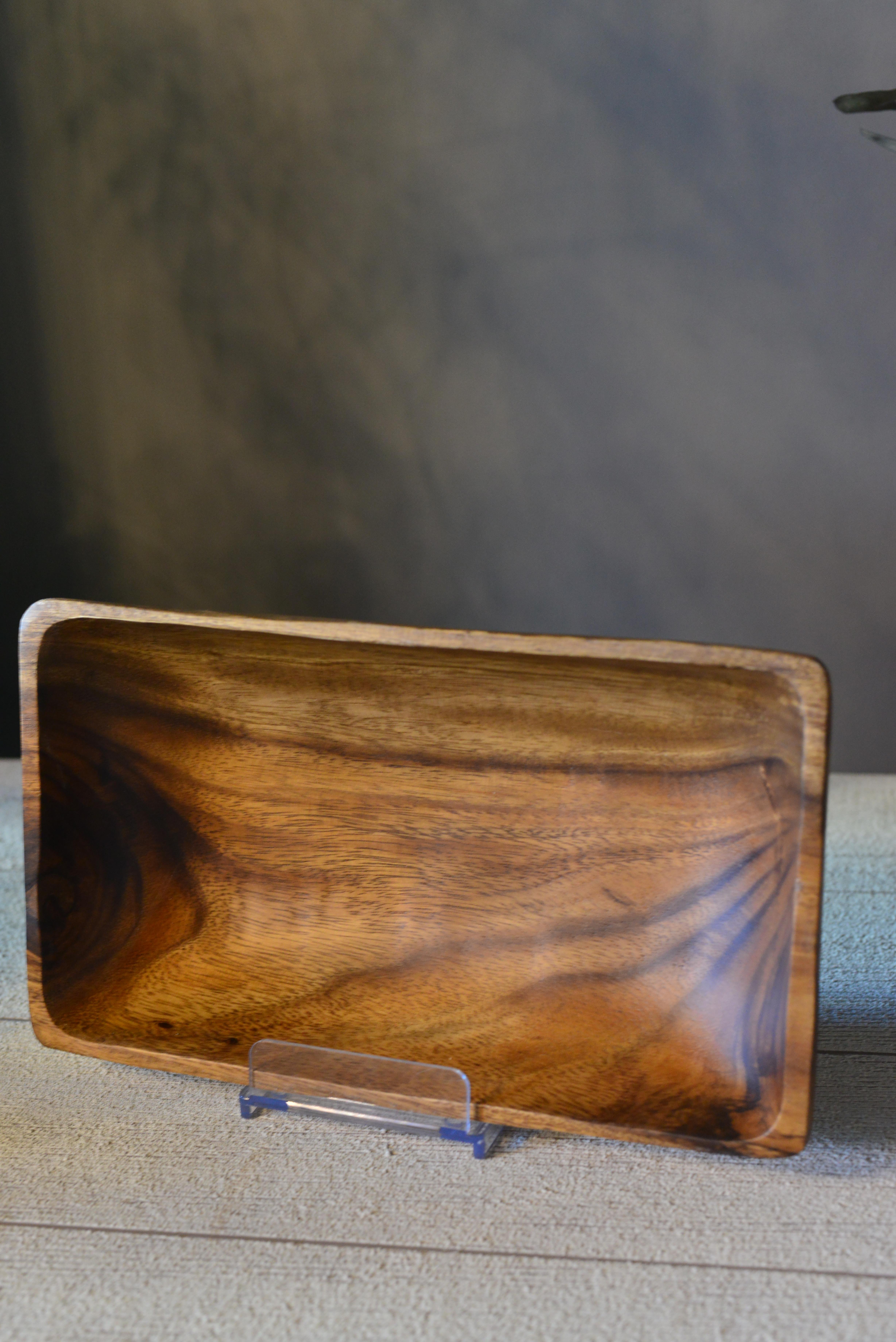 Akasya Büyük Boy Dikdörtgen Kayık Tabak - 1 Adet