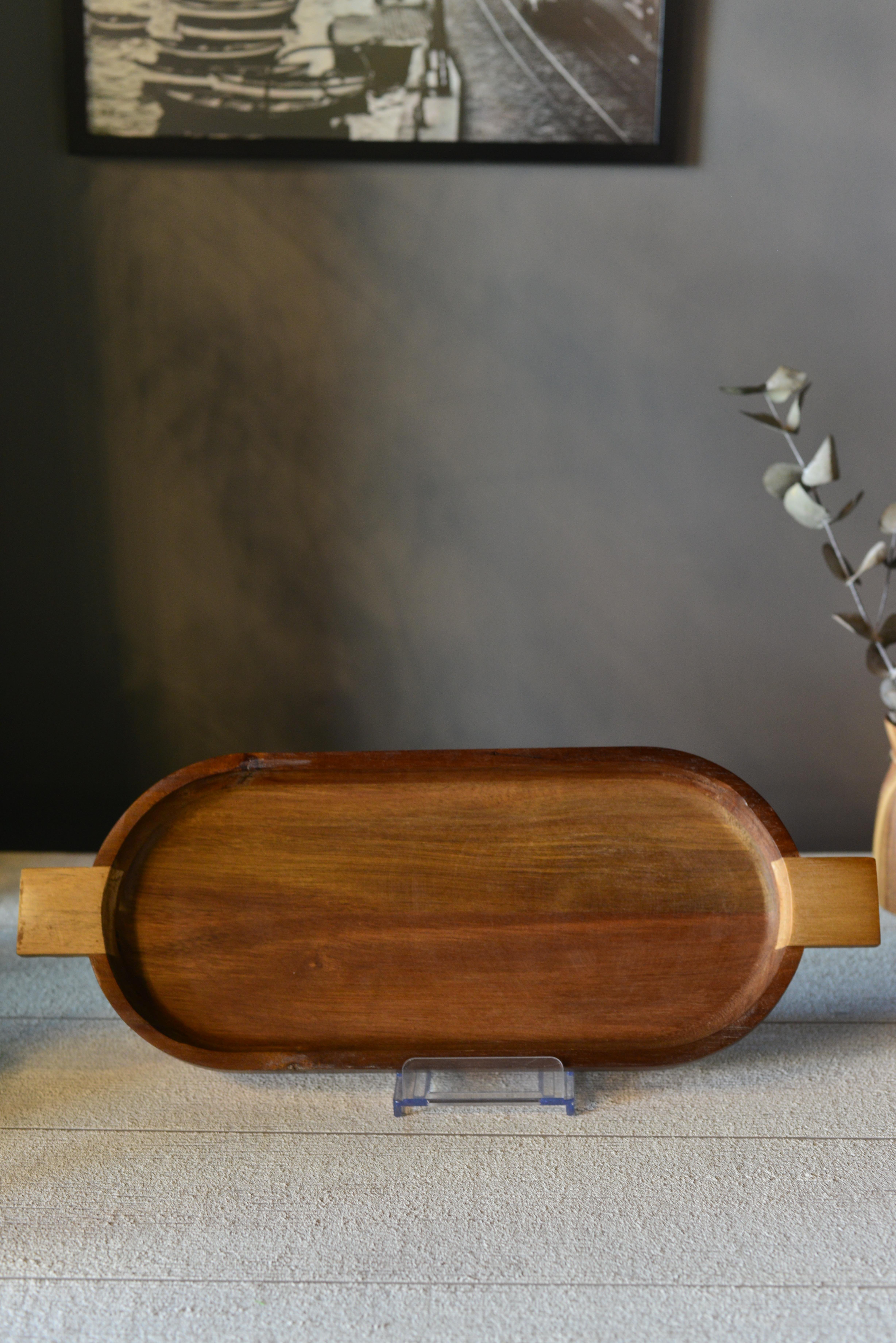 Akasya Çift Kulplu Oval Sunumluk - 1 Adet