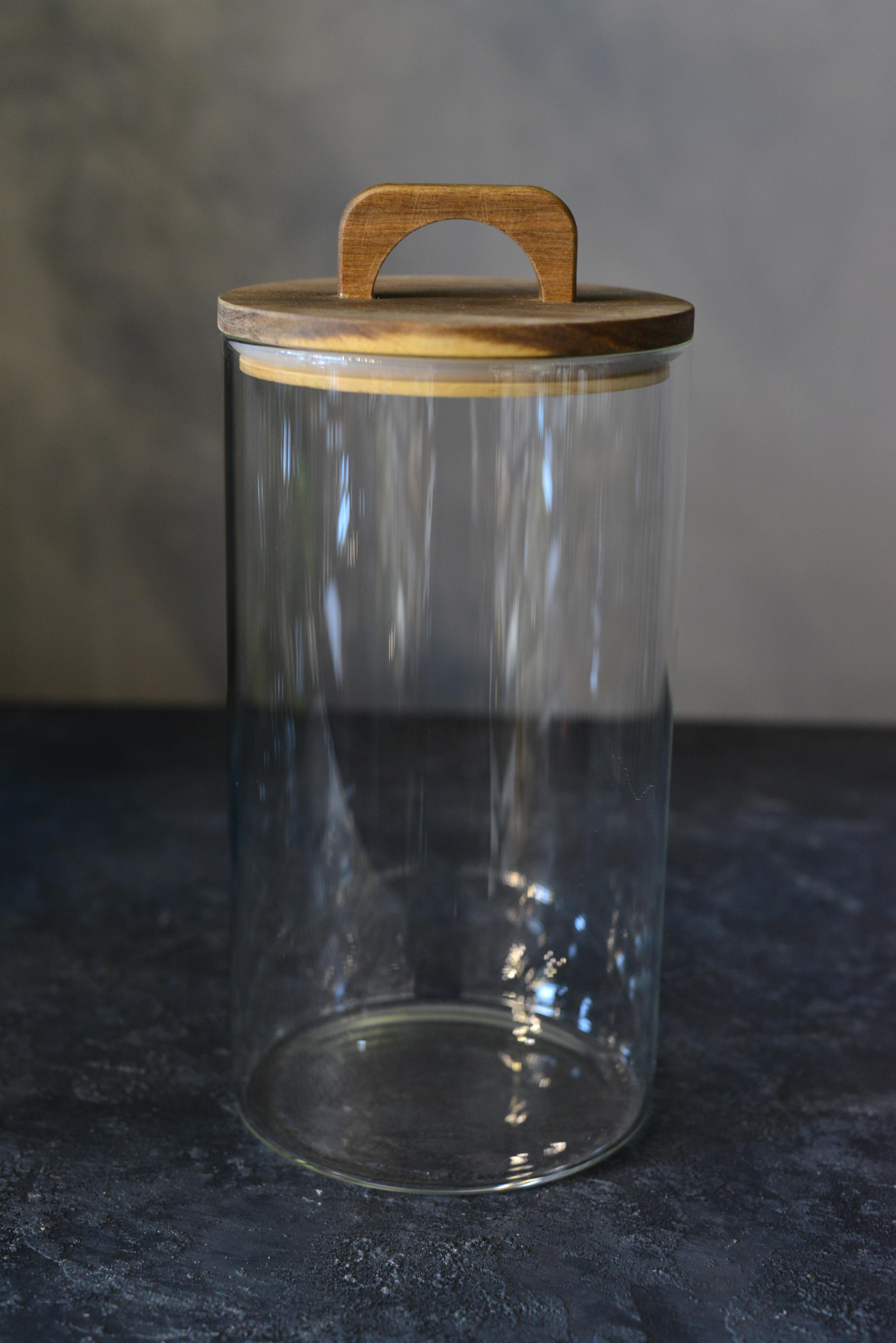 Akasya Kapak Pinterest Zahire Borosilikat Cam Kavanoz - 1 Adet 3250 ML