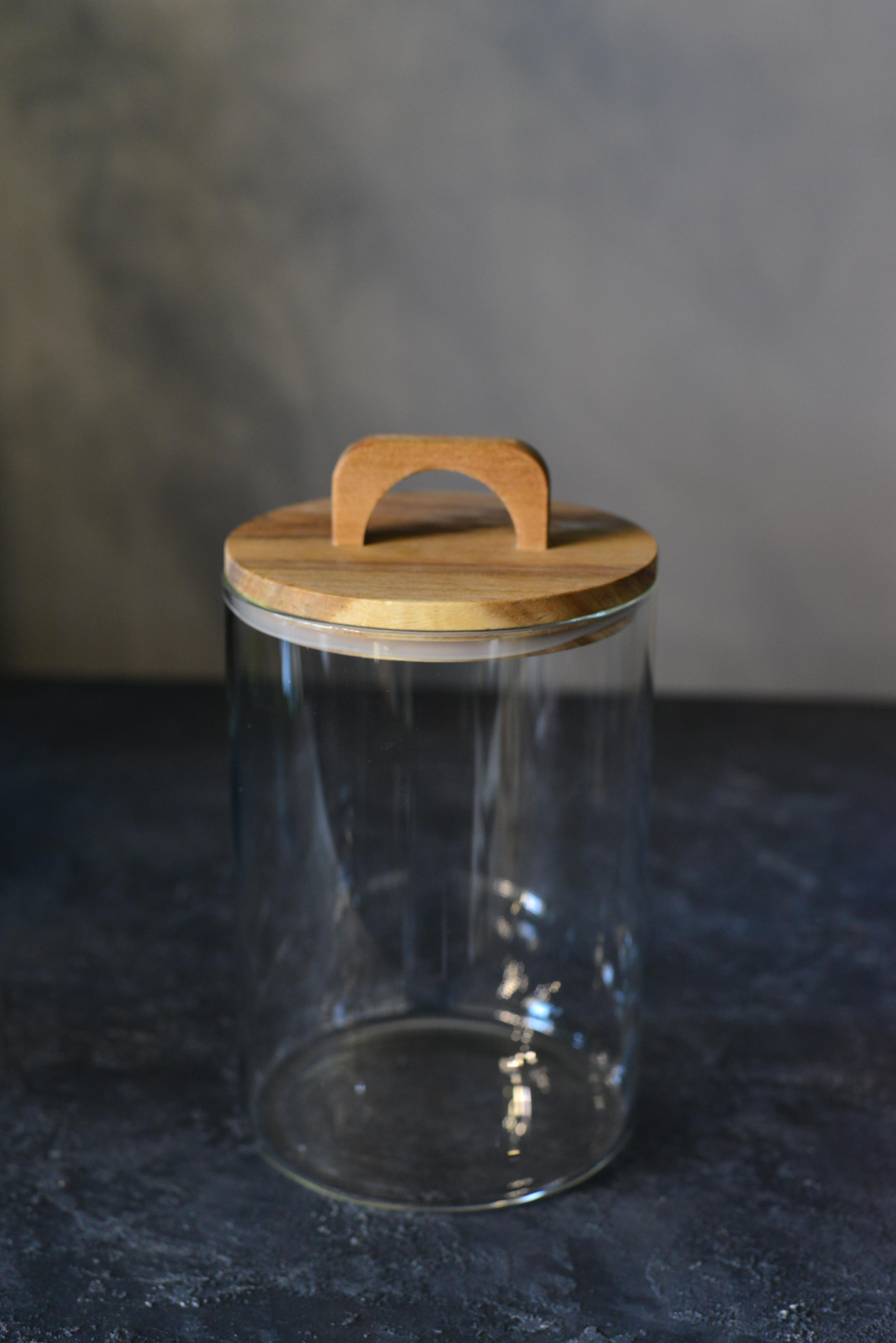 Akasya Kapak Pinterest Zahire Borosilikat Cam Kavanoz - 1 Adet 2550 ML