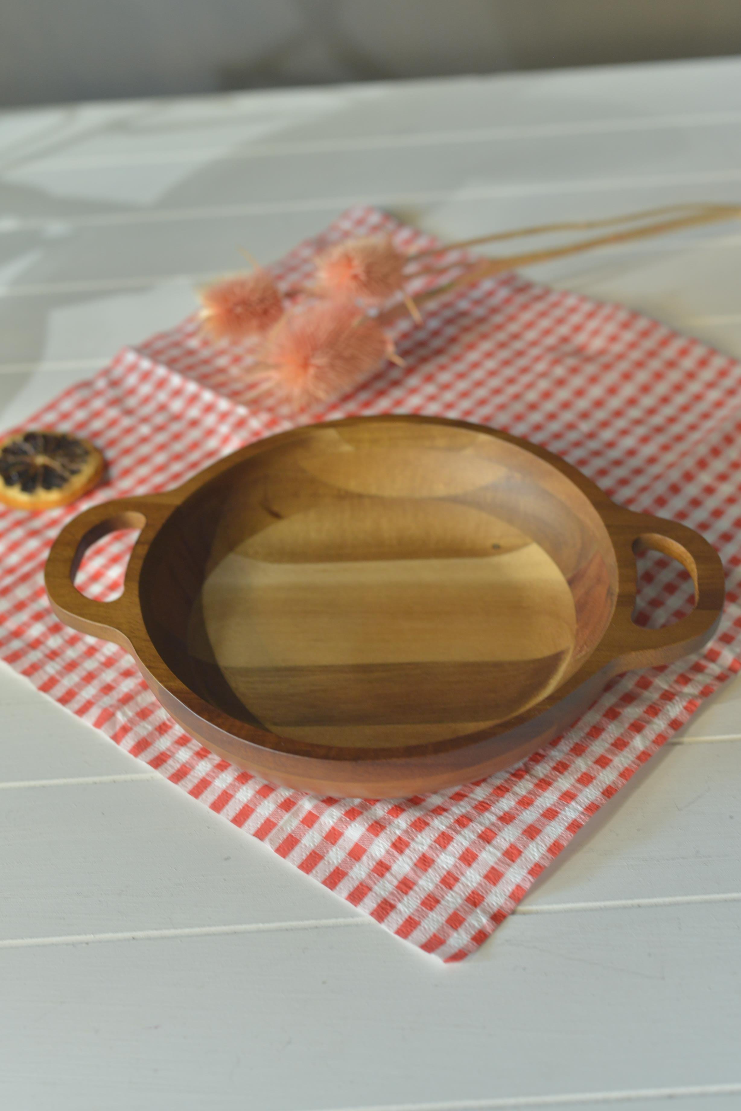 Akasya Kulplu Büyük Meze Tabak - 1 Adet