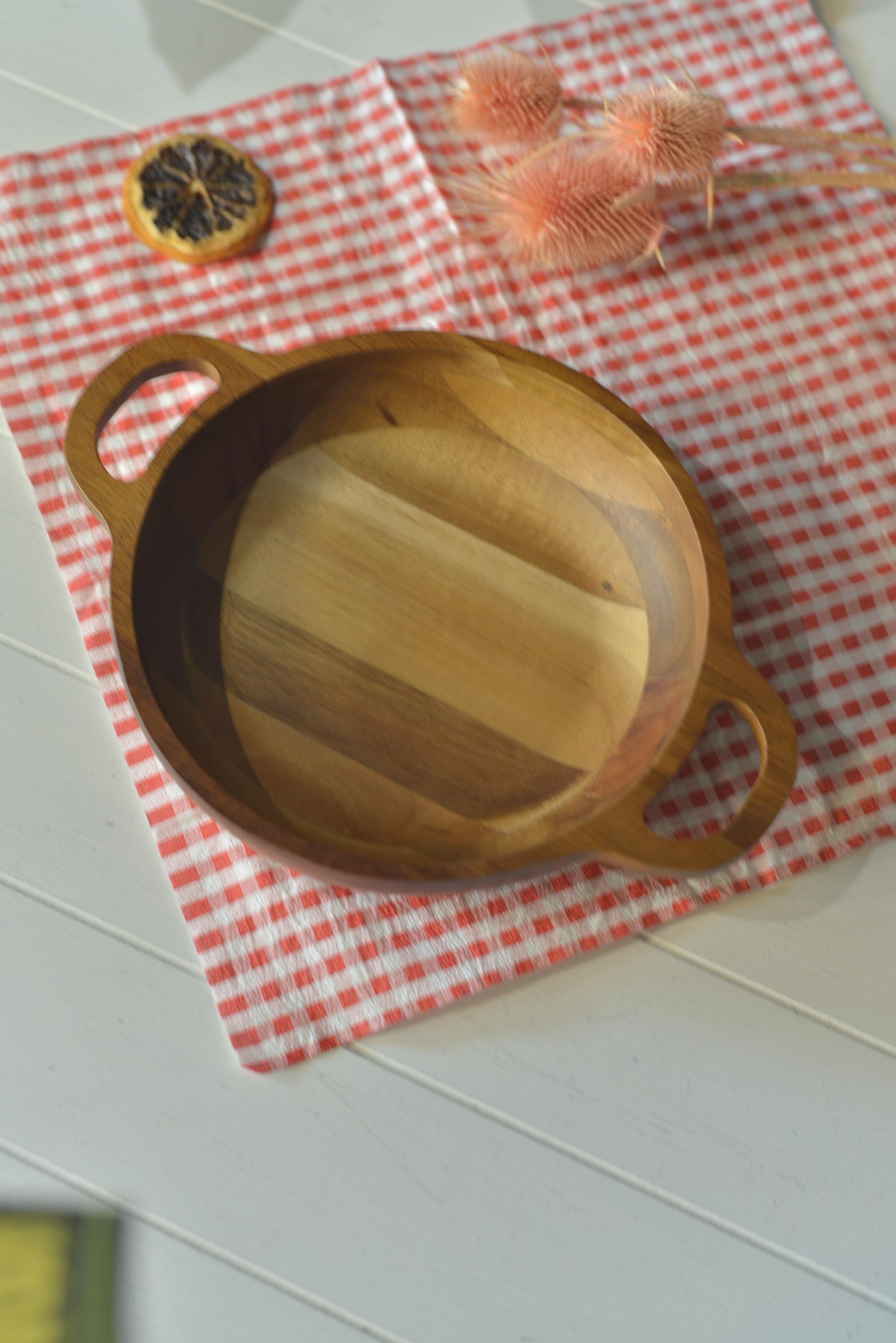 Akasya Kulplu Büyük Meze Tabak - 1 Adet