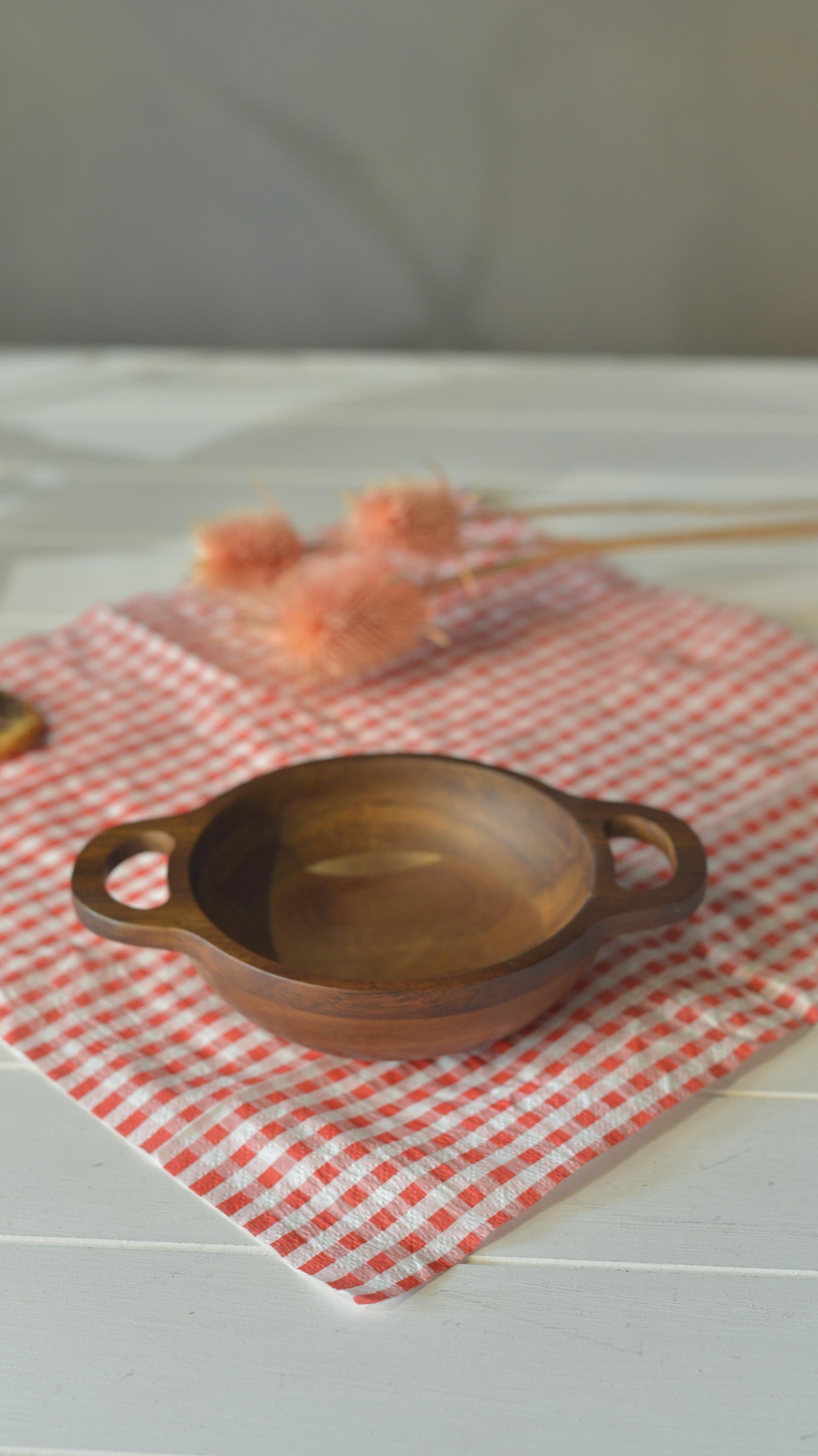 Akasya Kulplu Küçük Boy Meze Tabak - 1 Adet