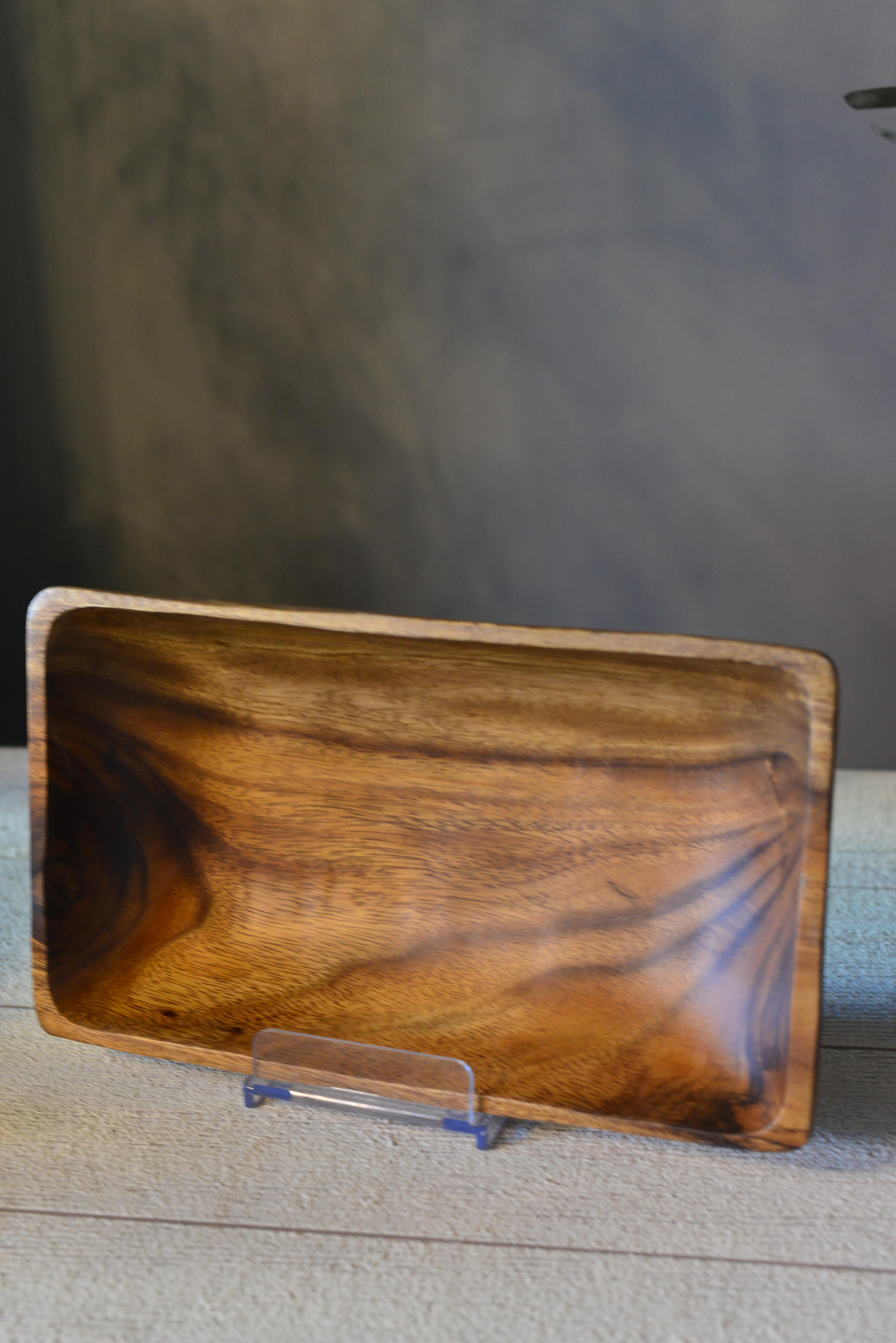 Akasya Orta Boy Dikdörtgen Kayık Tabak - 1 Adet