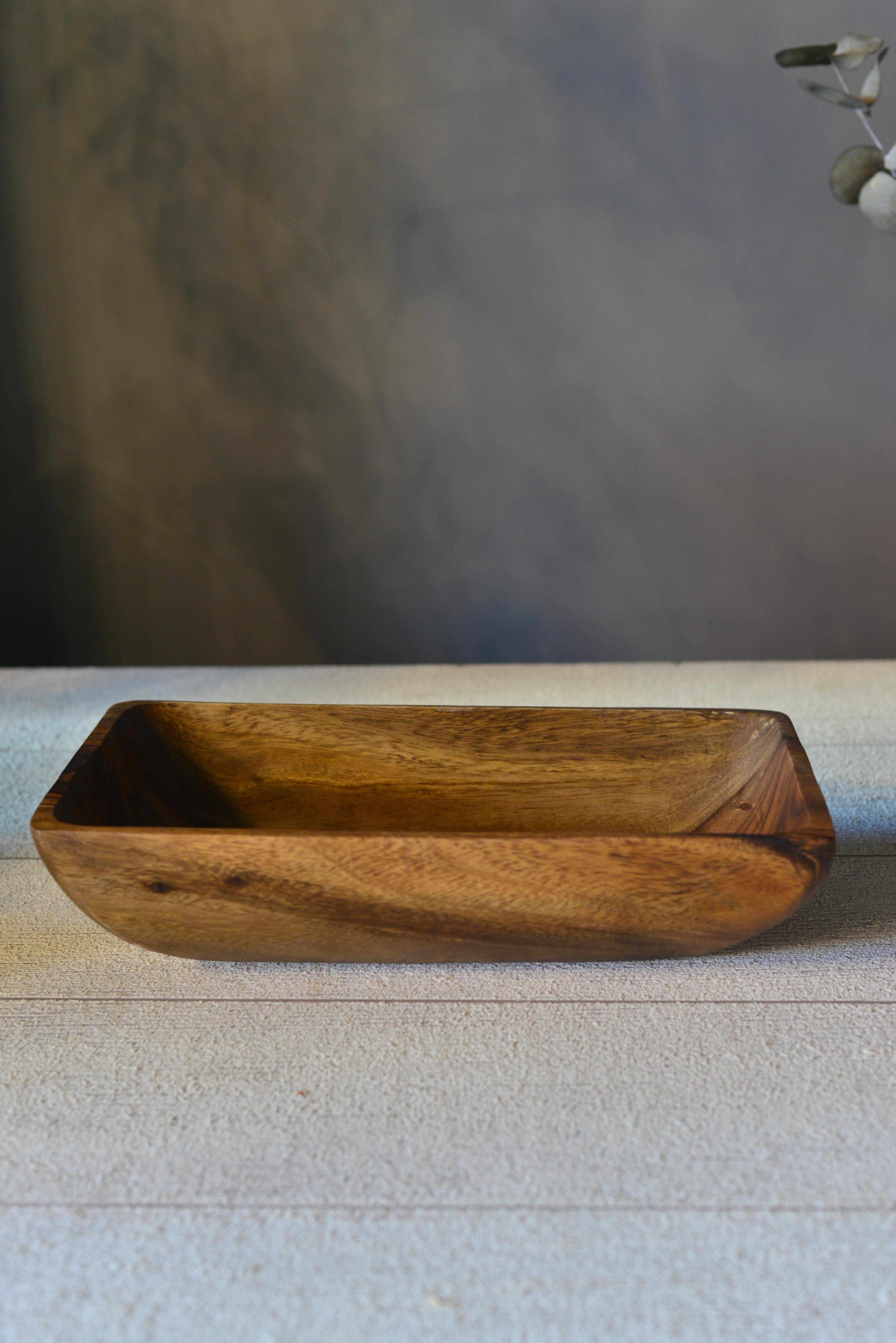 Akasya Orta Boy Dikdörtgen Kayık Tabak - 1 Adet