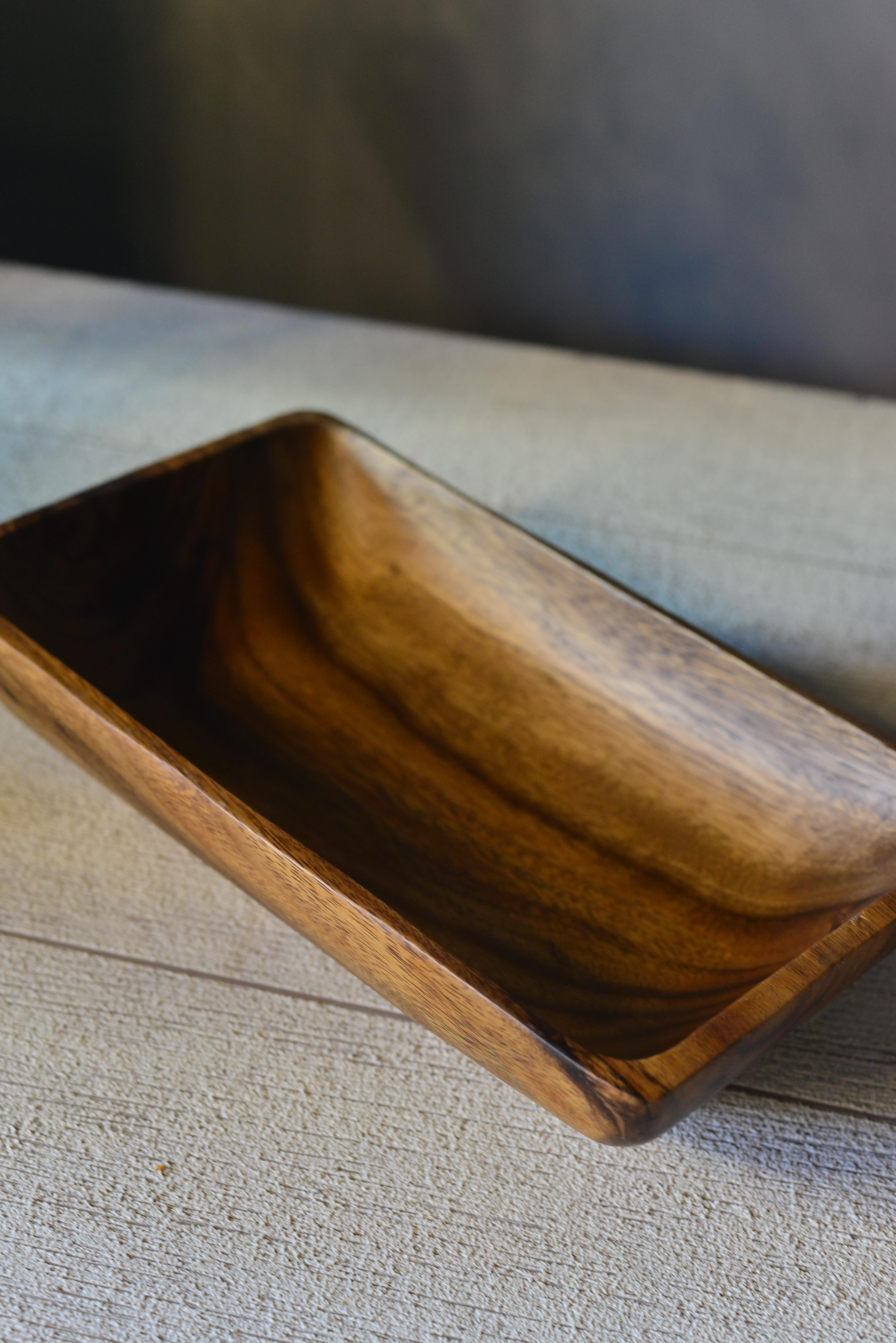 Akasya Orta Boy Dikdörtgen Kayık Tabak - 1 Adet