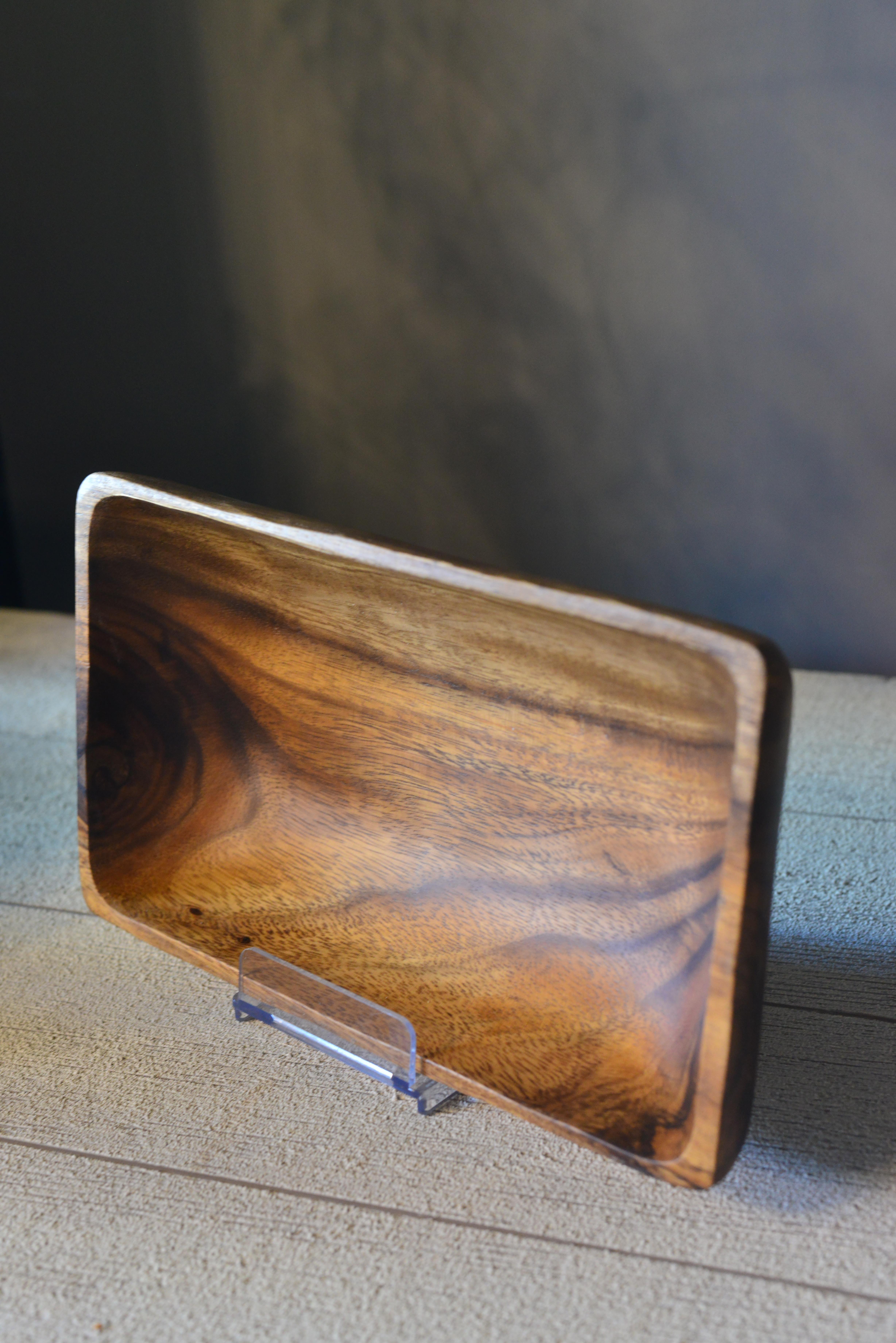 Akasya Orta Boy Dikdörtgen Kayık Tabak - 1 Adet