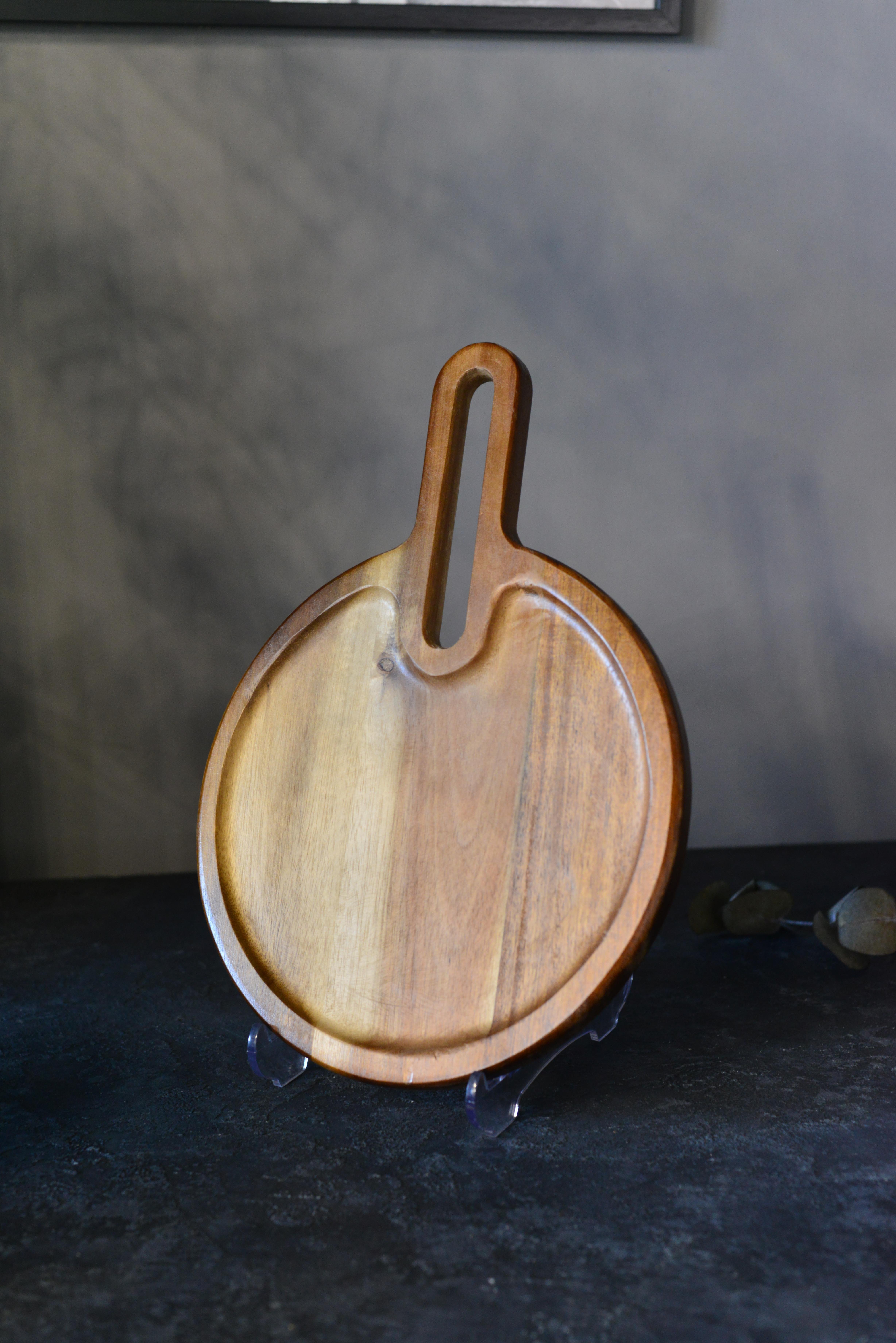 Akasya Saplı Yuvarlak Sunumluk Küçük Boy - 1 Adet