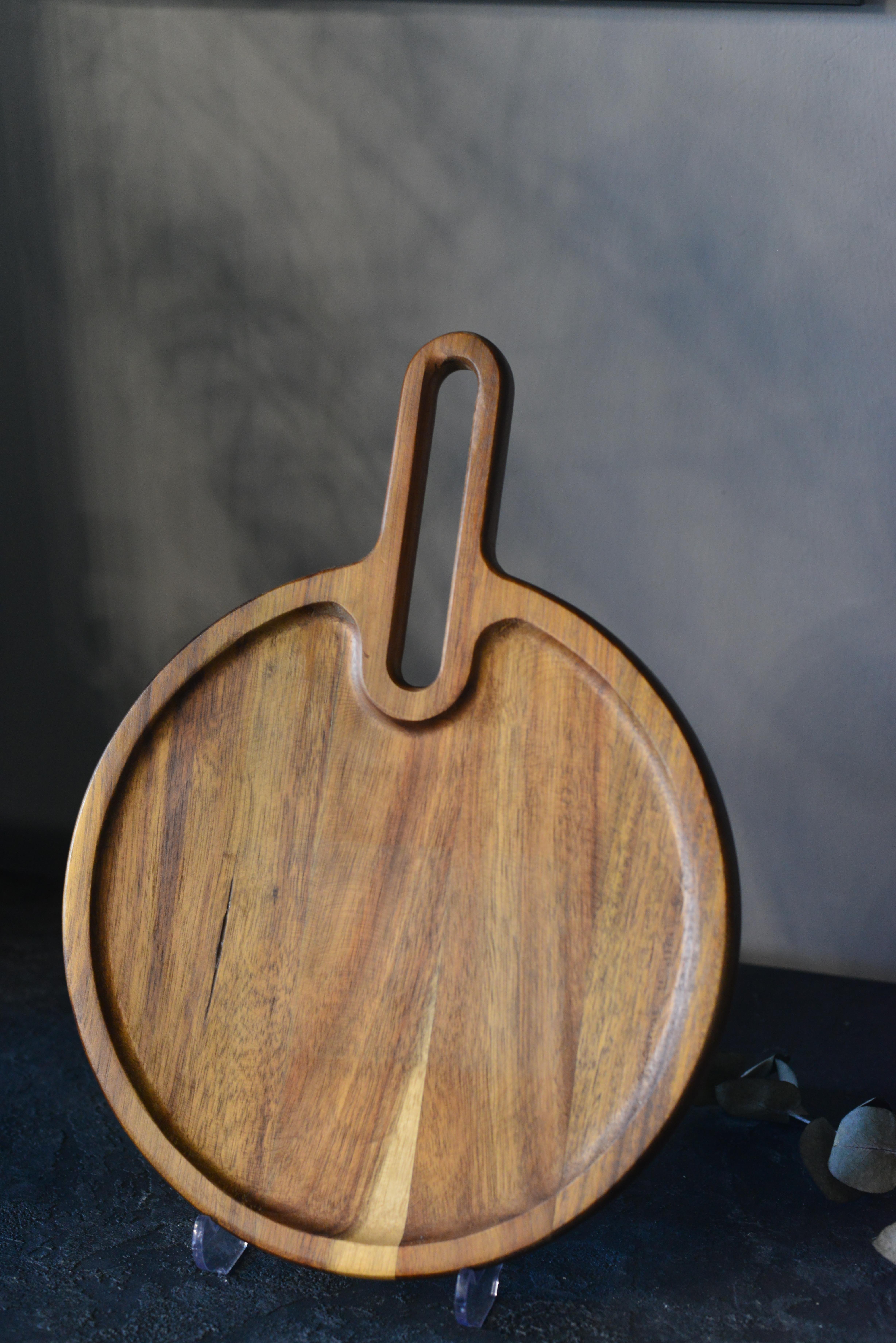 Akasya Saplı Yuvarlak Sunumluk Orta Boy - 1 Adet