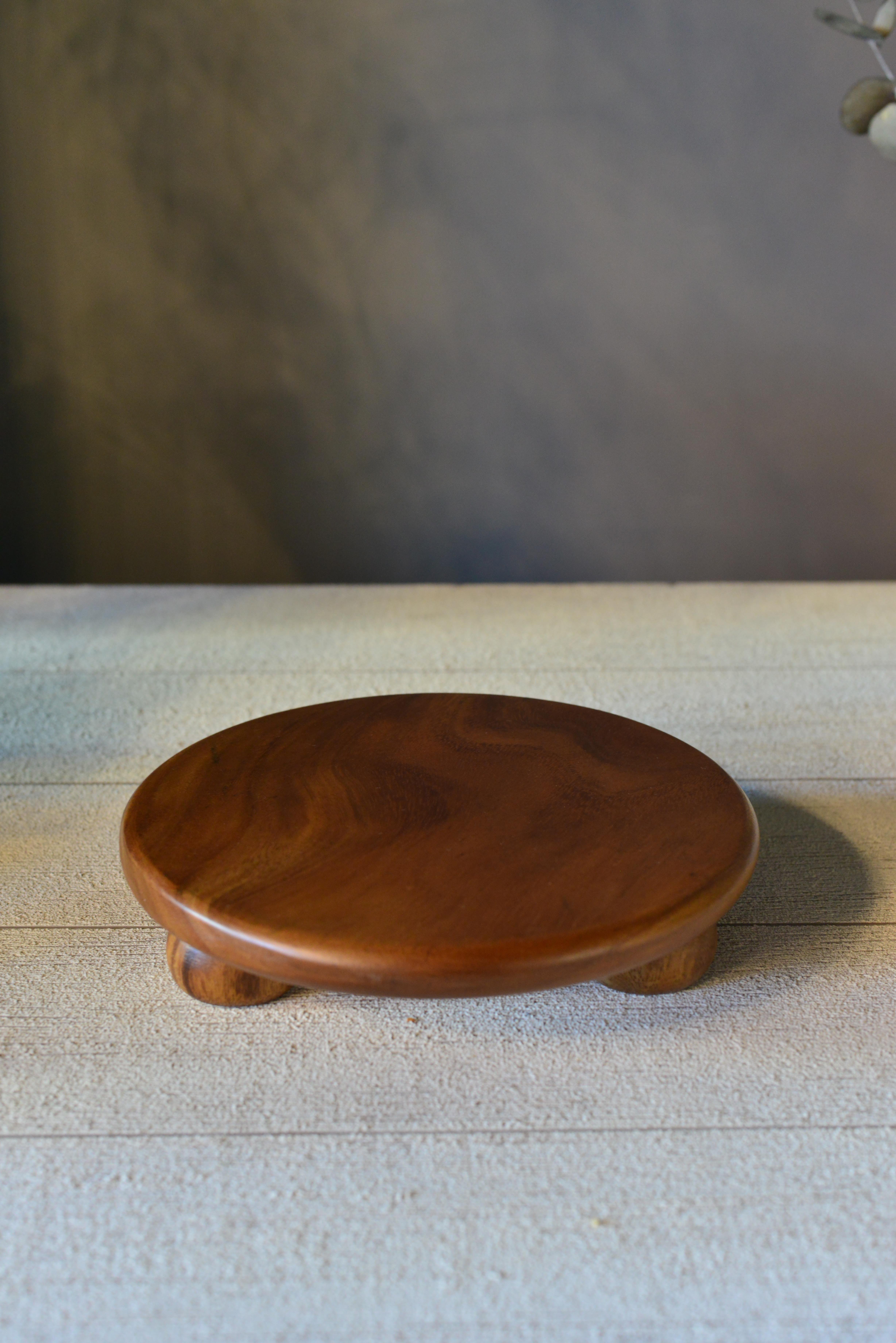 Akasya Top Ayaklı Yuvarlak Sunumluk - 1 Adet