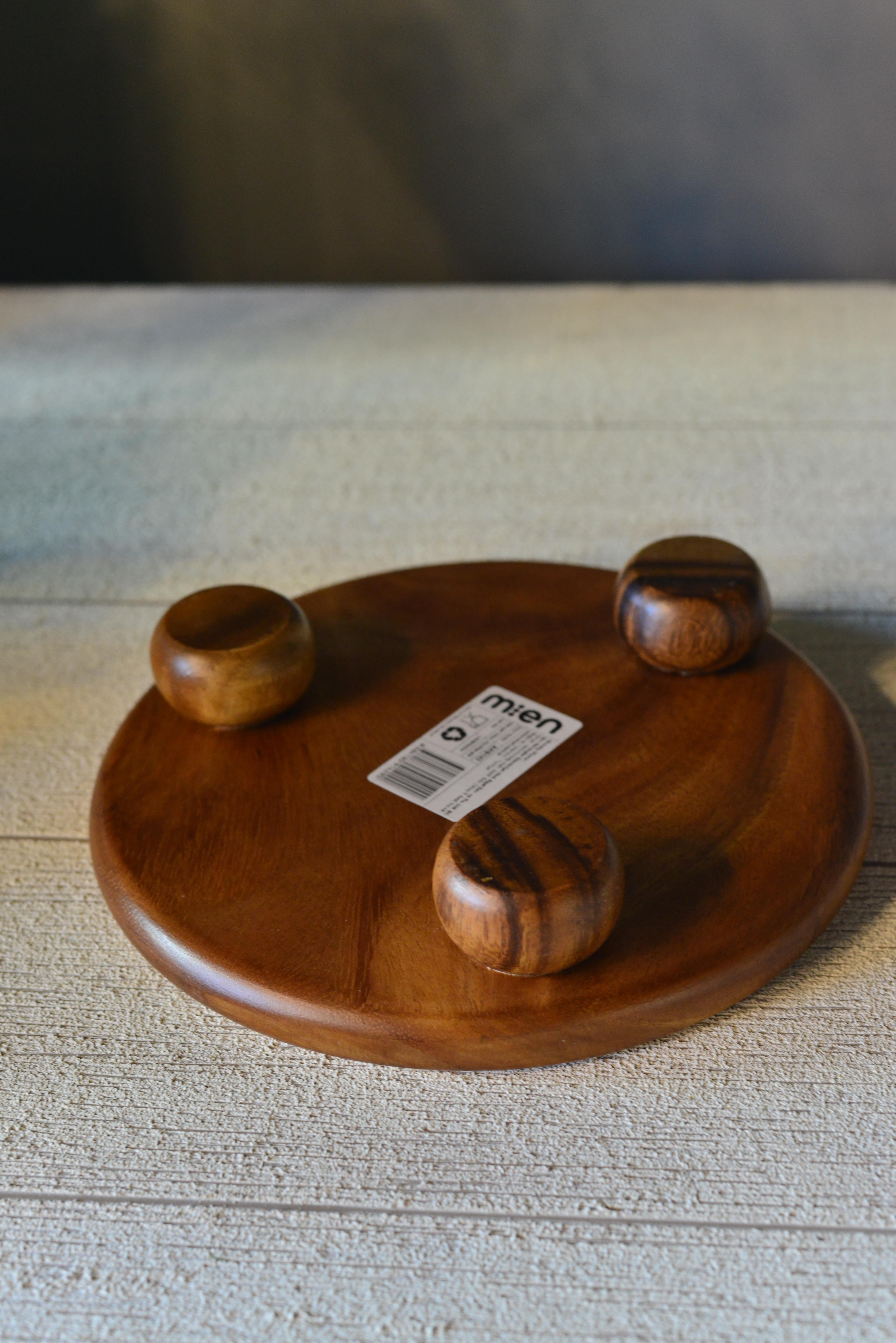 Akasya Top Ayaklı Yuvarlak Sunumluk - 1 Adet