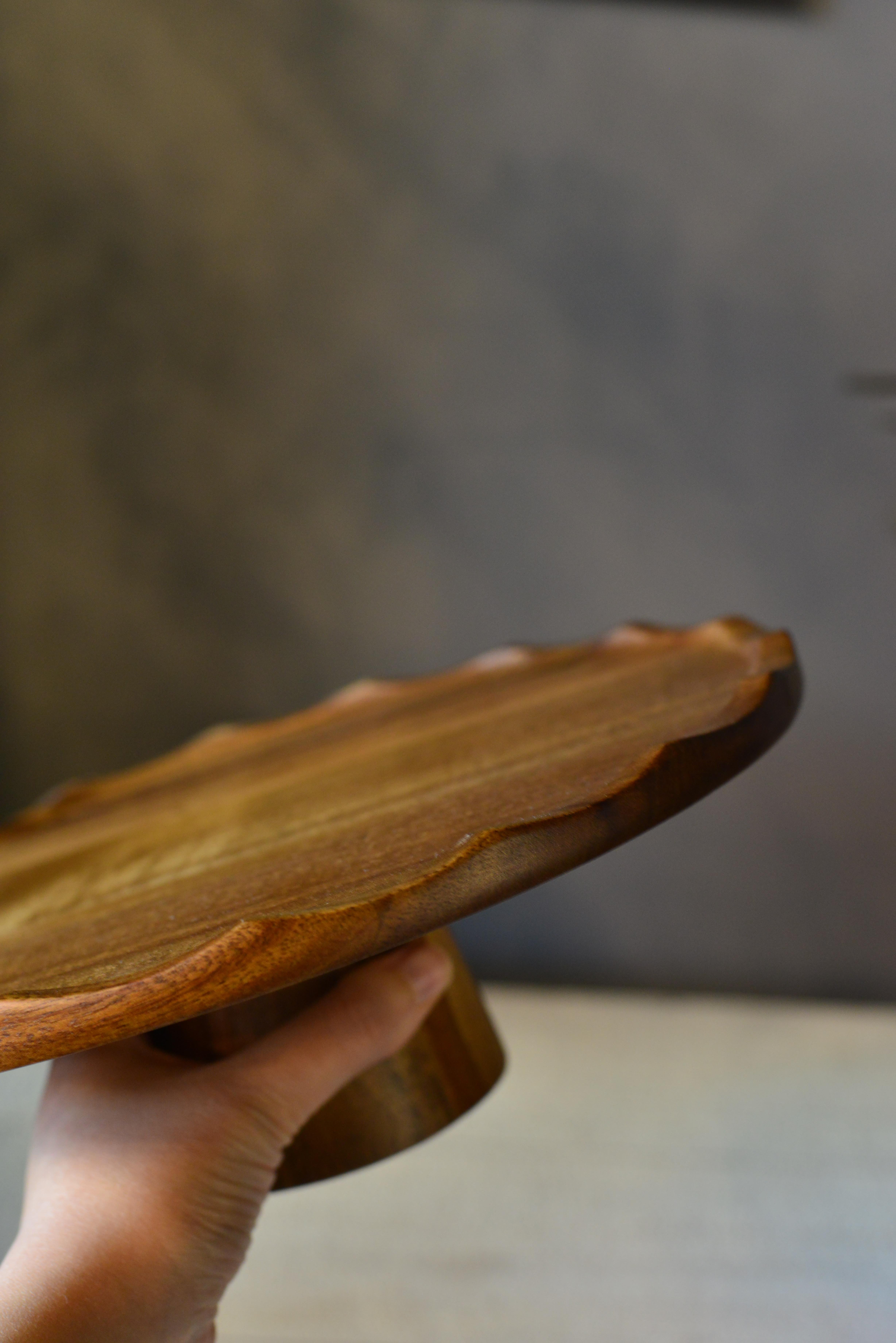 Akasya Yuvarlak Ayaklı Sunumluk Pasta Stantı - 1 Adet