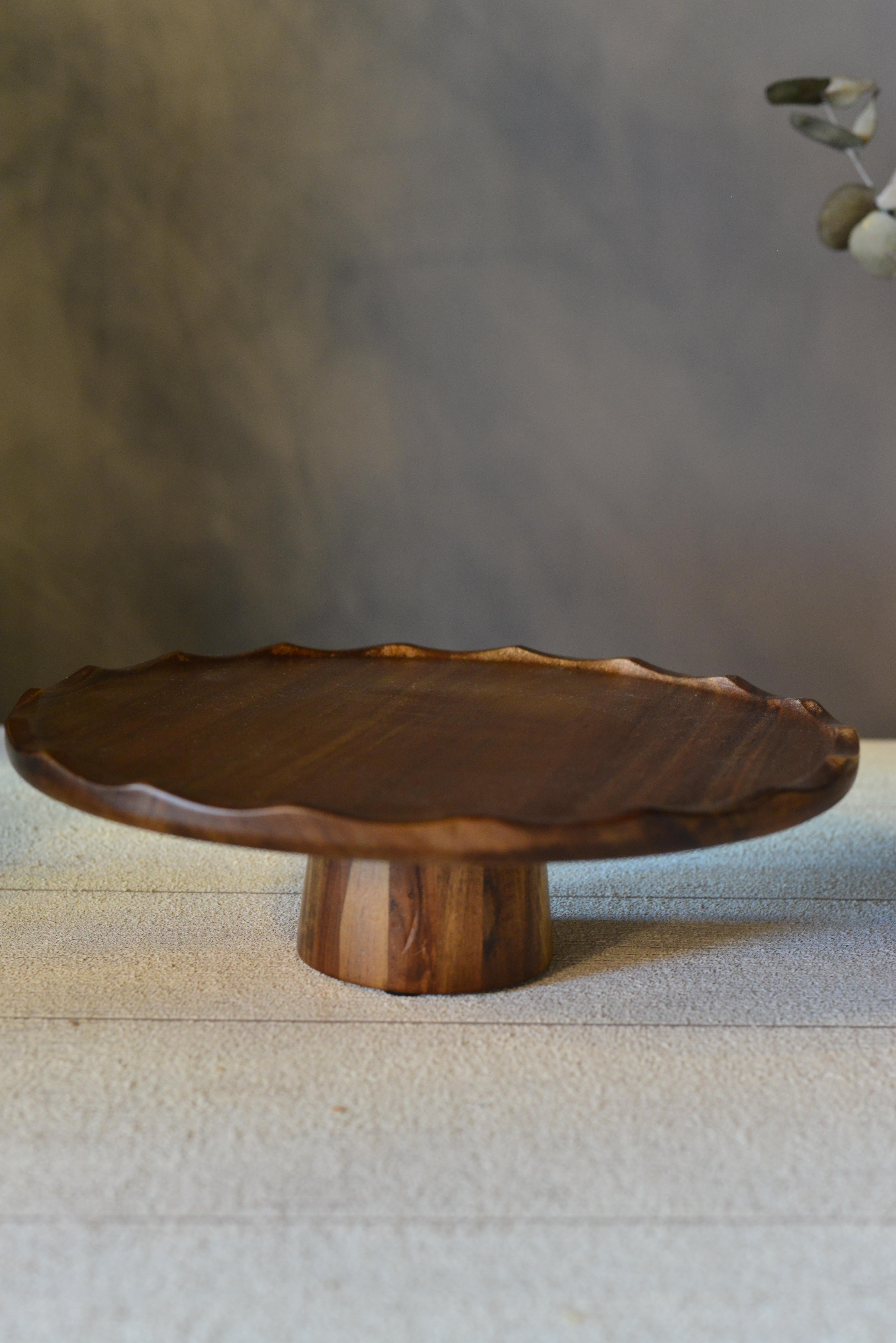 Akasya Yuvarlak Ayaklı Sunumluk Pasta Stantı - 1 Adet