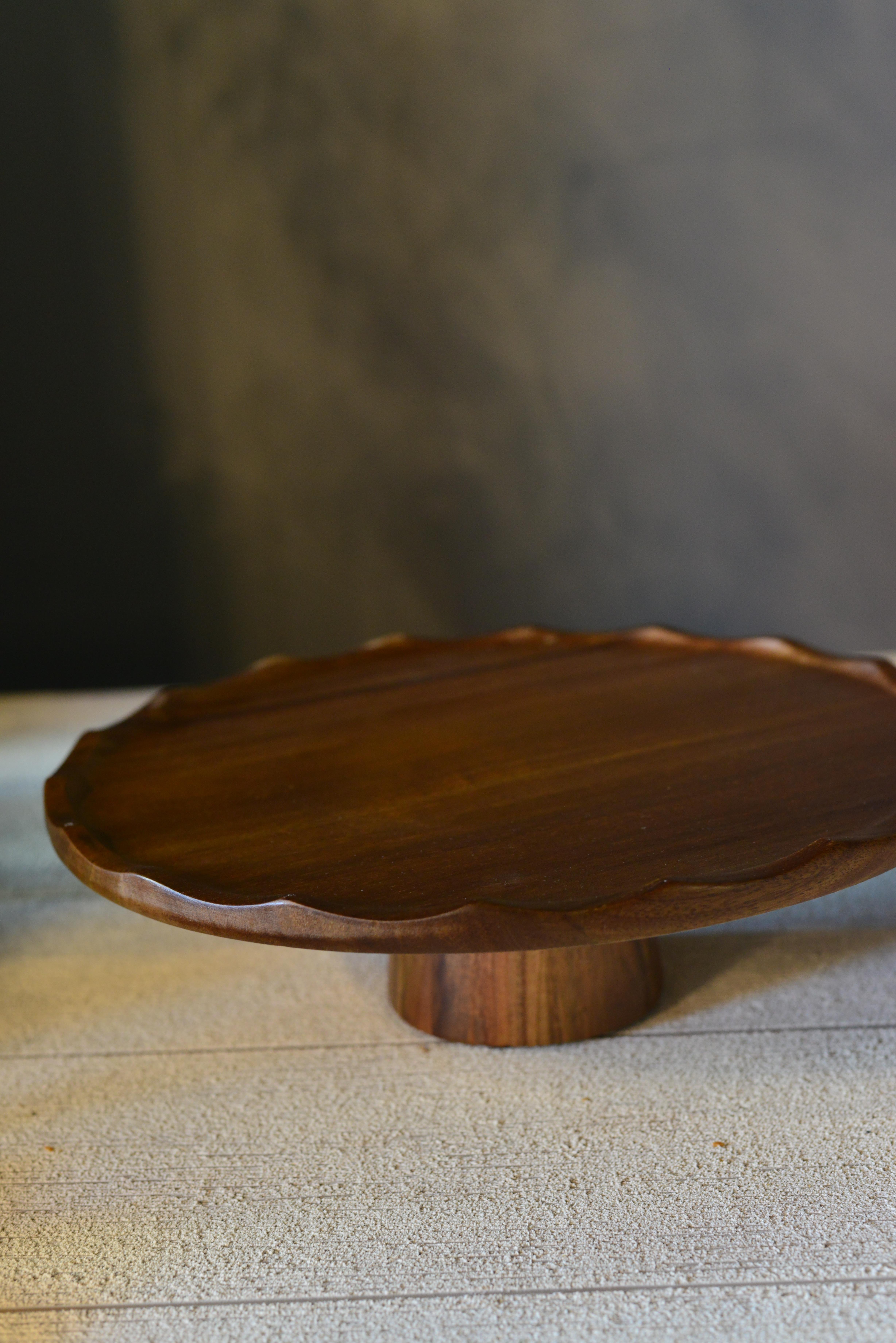 Akasya Yuvarlak Ayaklı Sunumluk Pasta Stantı - 1 Adet